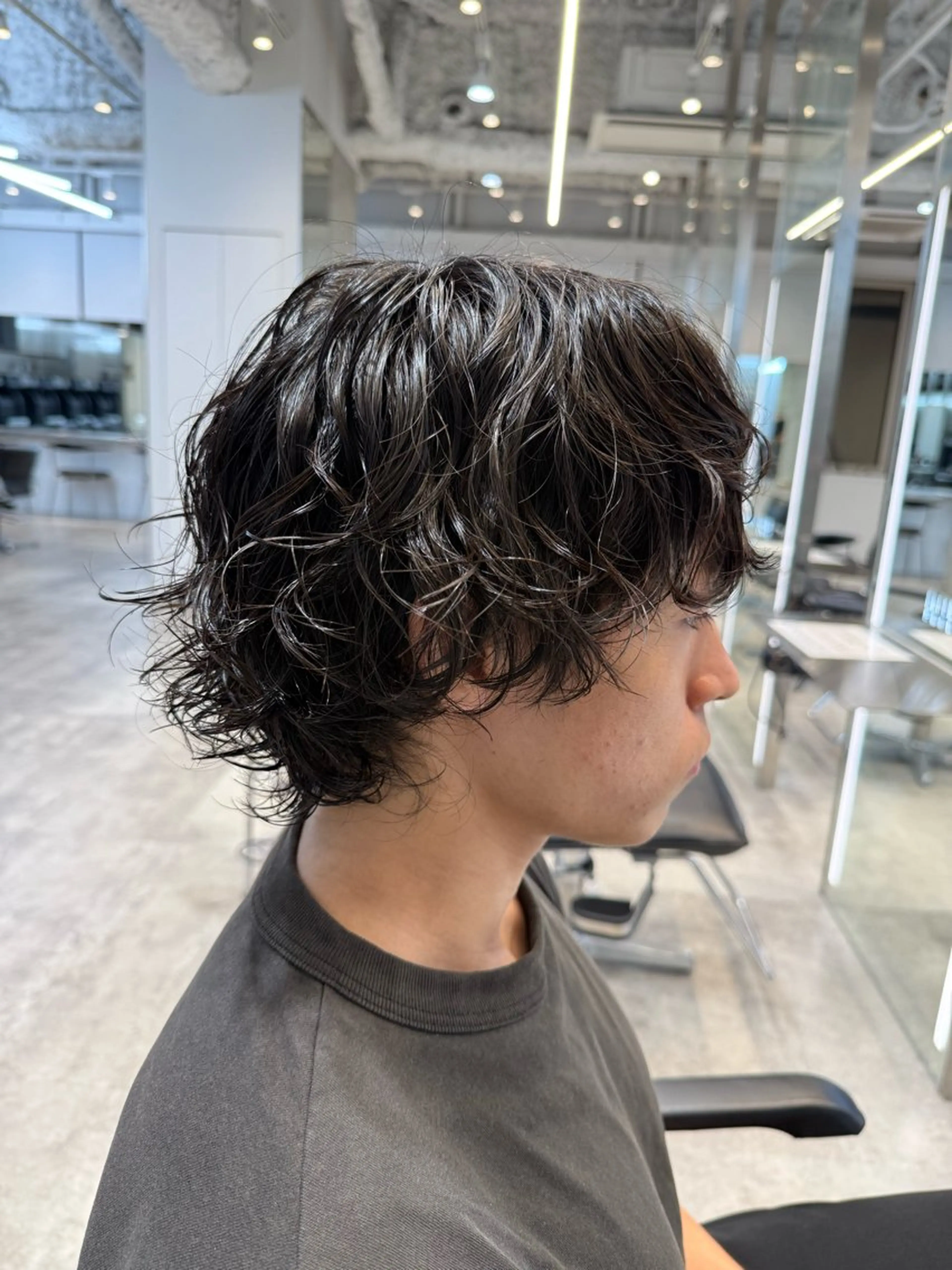 ミディアム パーマ メンズ カット パーマ トリートメント 【fifth】渡部 永遠のヘアスタイル