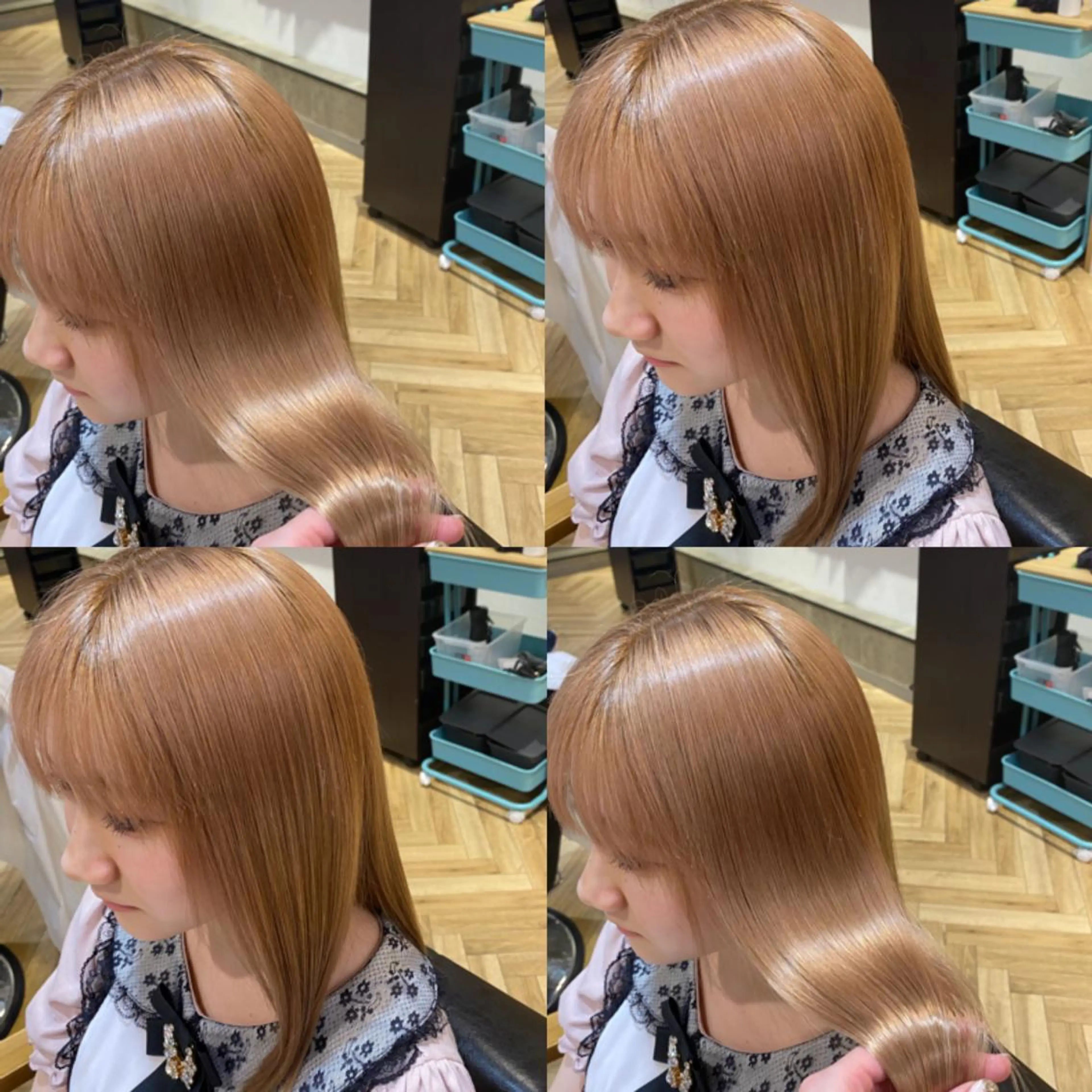 セミロング カラー ベージュカラー 艶カラー/韓国顔周り 🎀mamiのヘアスタイル