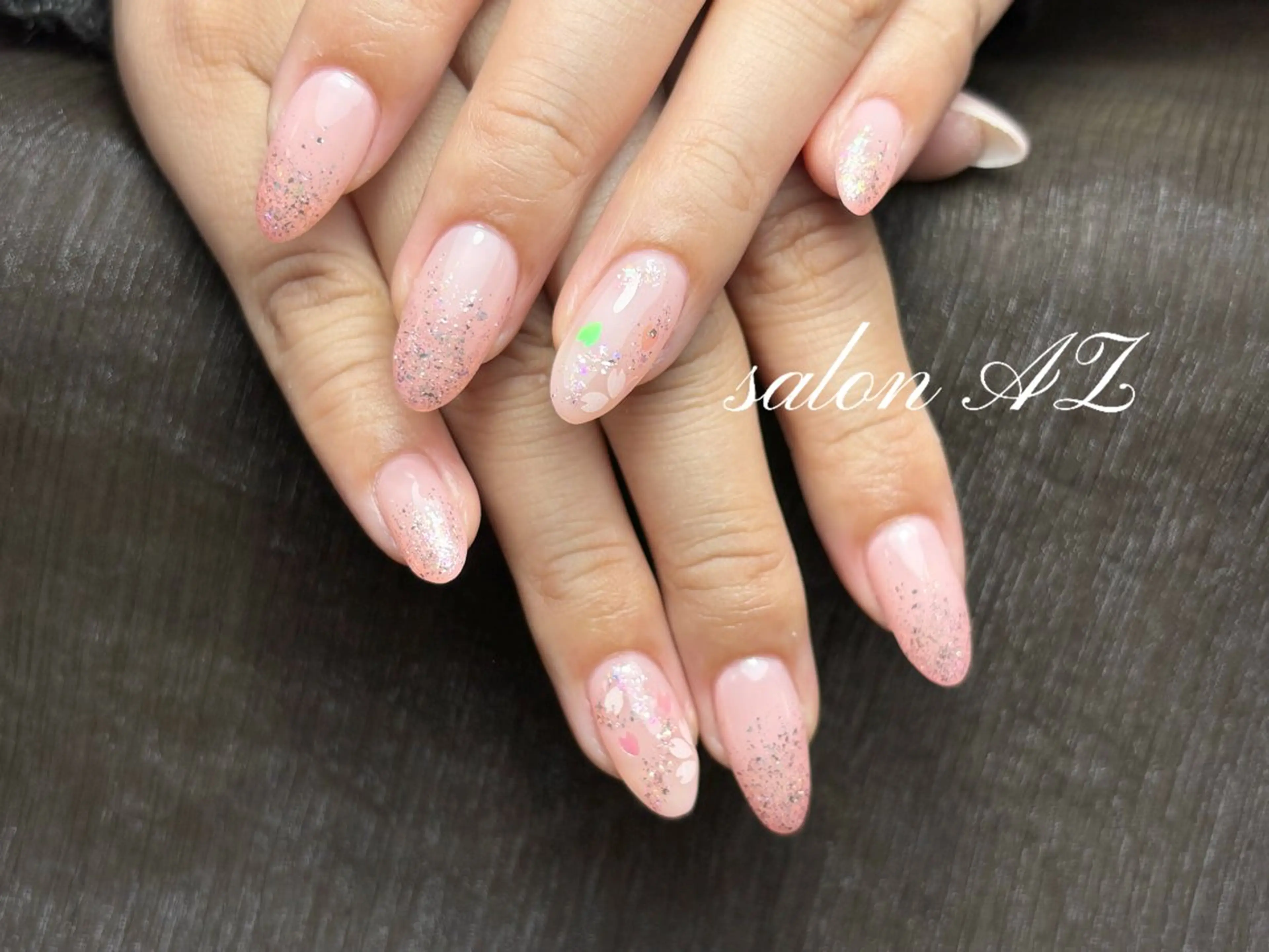 ネイル 桜ネイル 長さ出し フットネイル フレンチネイル ジェルネイル ハンドネイル salon AZのネイルデザイン