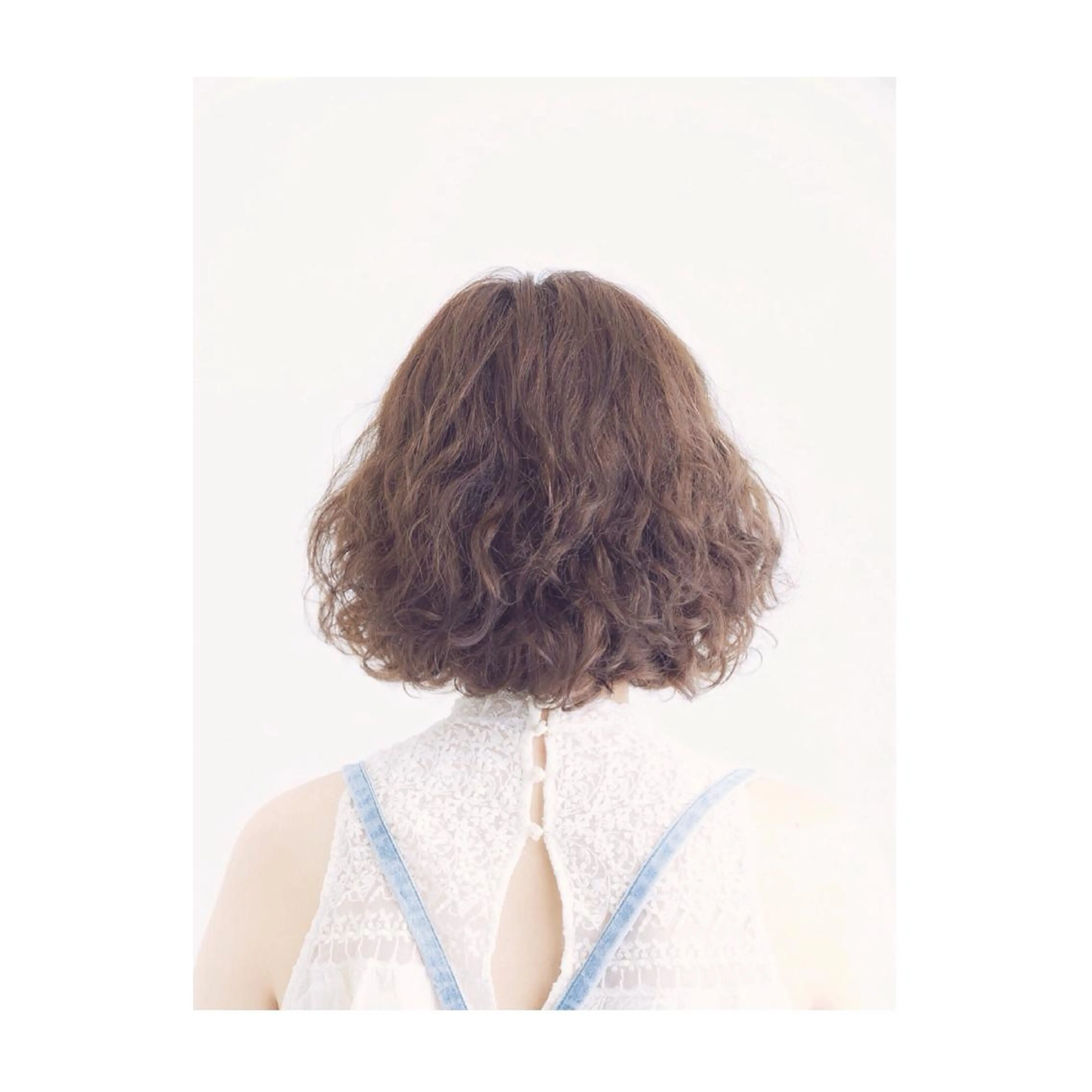 ショート ミディアム カラー パーマ ミディアムパーマ ボブ アオガミ （前髪顔周りカット）のヘアスタイル