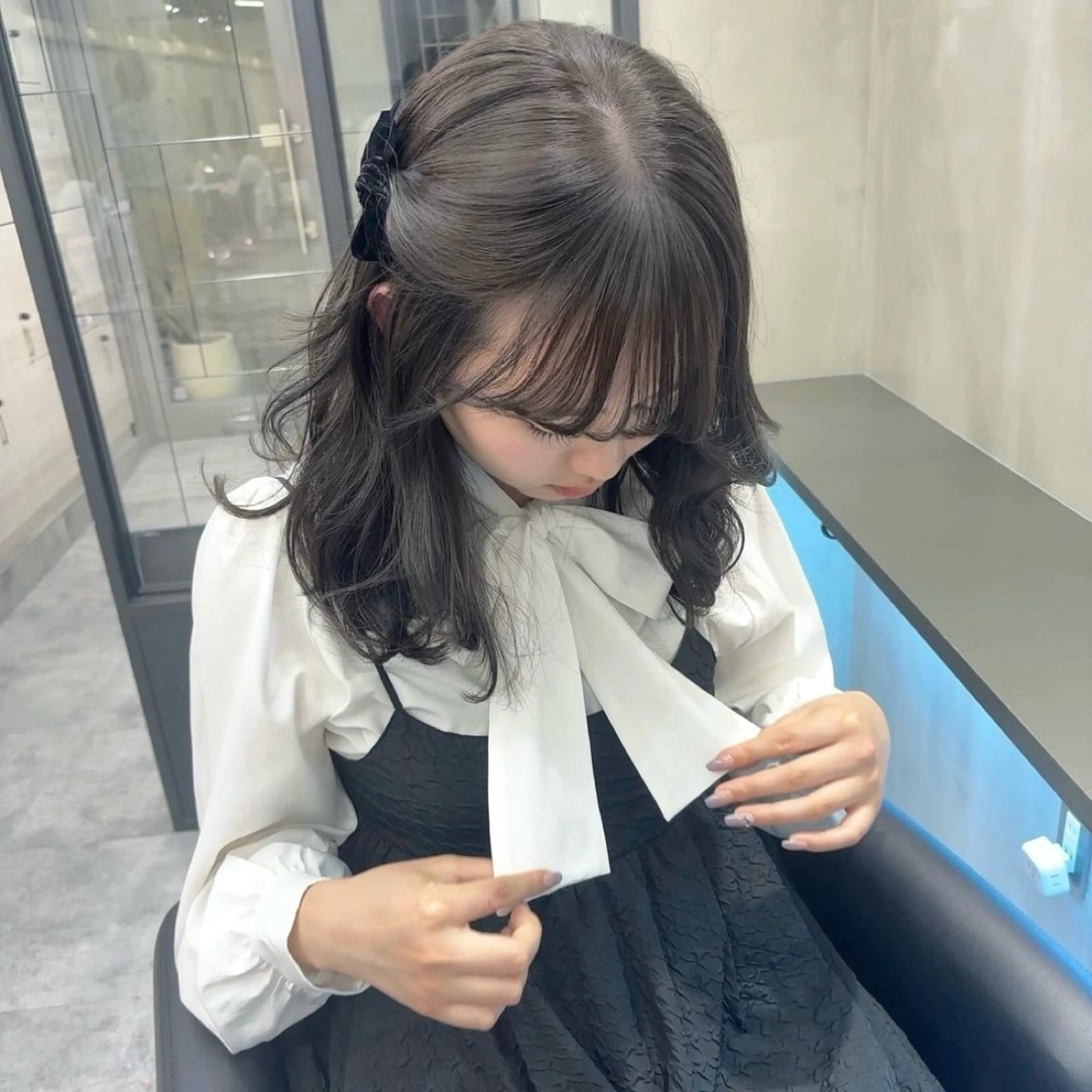 セミロング カラー ヘアアレンジ 透明感カラー ヘアカラー the path sora♡のヘアスタイル