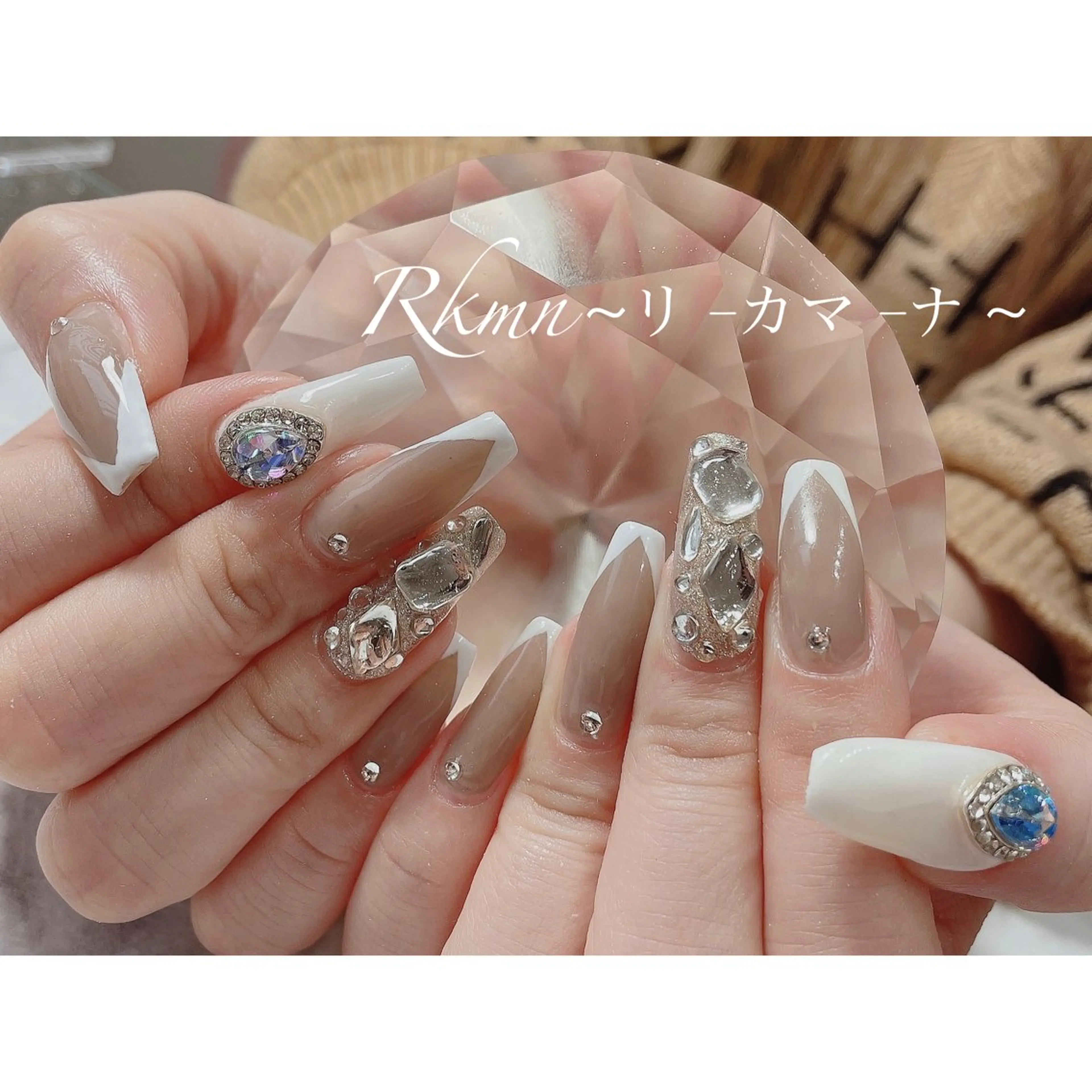 ネイル アートネイル フレンチネイル 春ネイル ホワイト ハンドネイル フットネイル ハンドケア Rkmn ~リ-カマ-ナ~のネイルデザイン