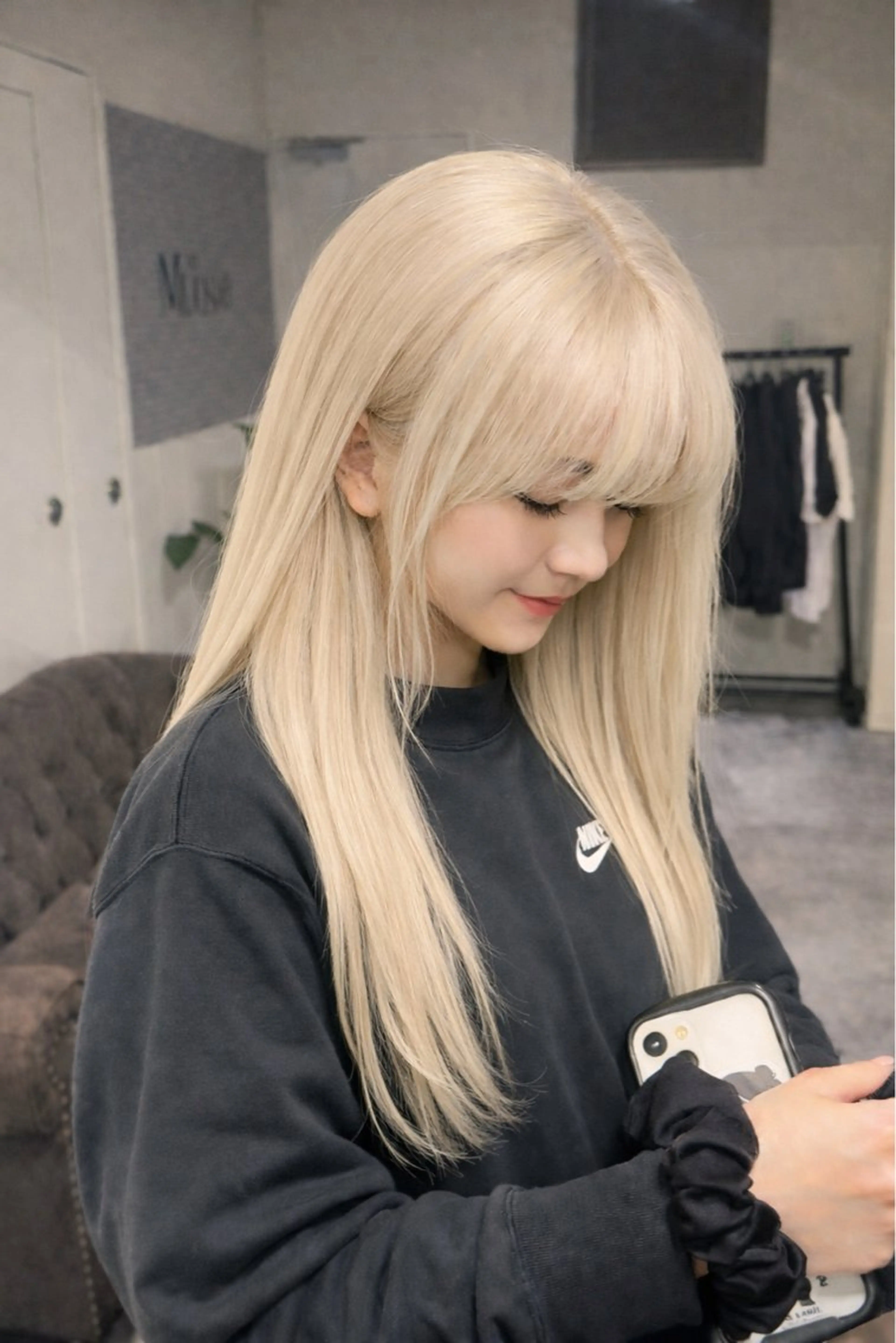 セミロング ヘアカラー Maison髪質改善 ブリーチ/ハイライトのヘアスタイル