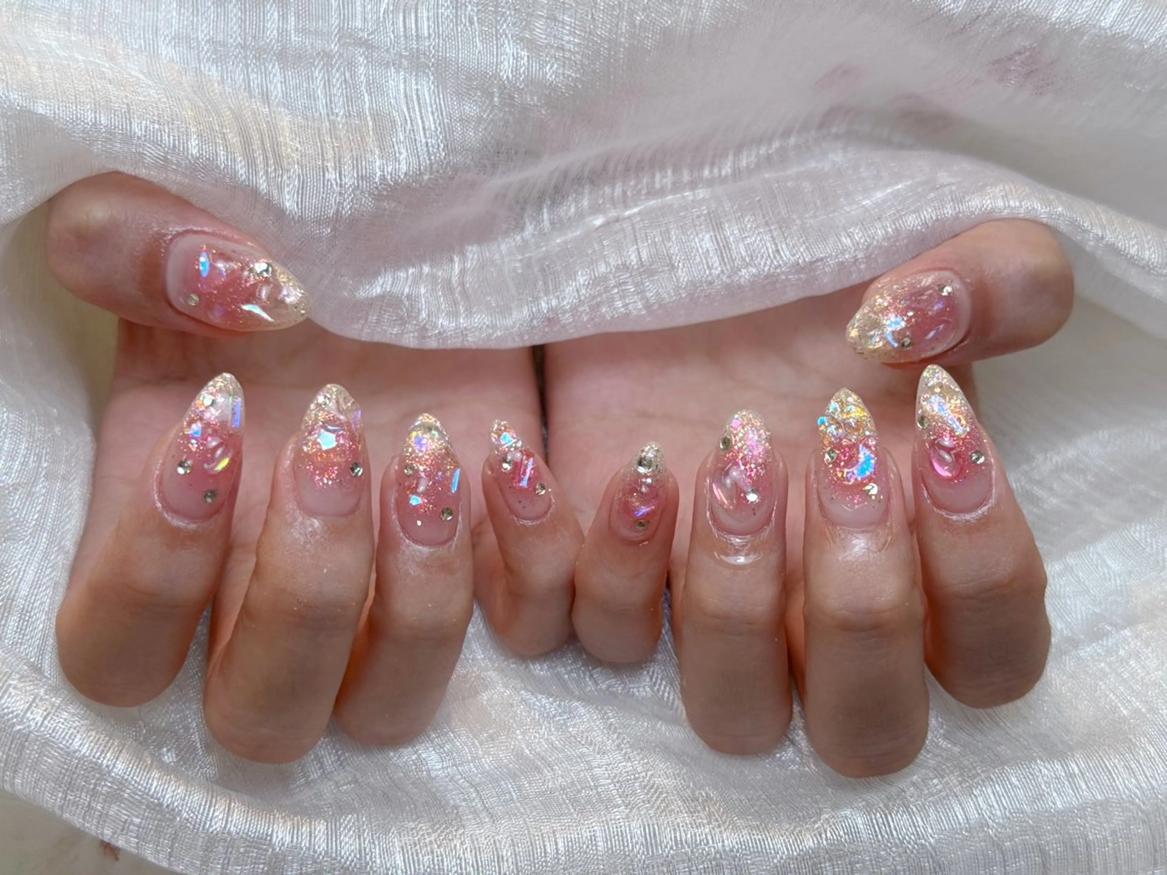 ネイル アートネイル 成人式 ジェルネイル ニュアンスネイル 夏ネイル ハンドネイル Jenn Nail_ ヘビのネイルデザイン