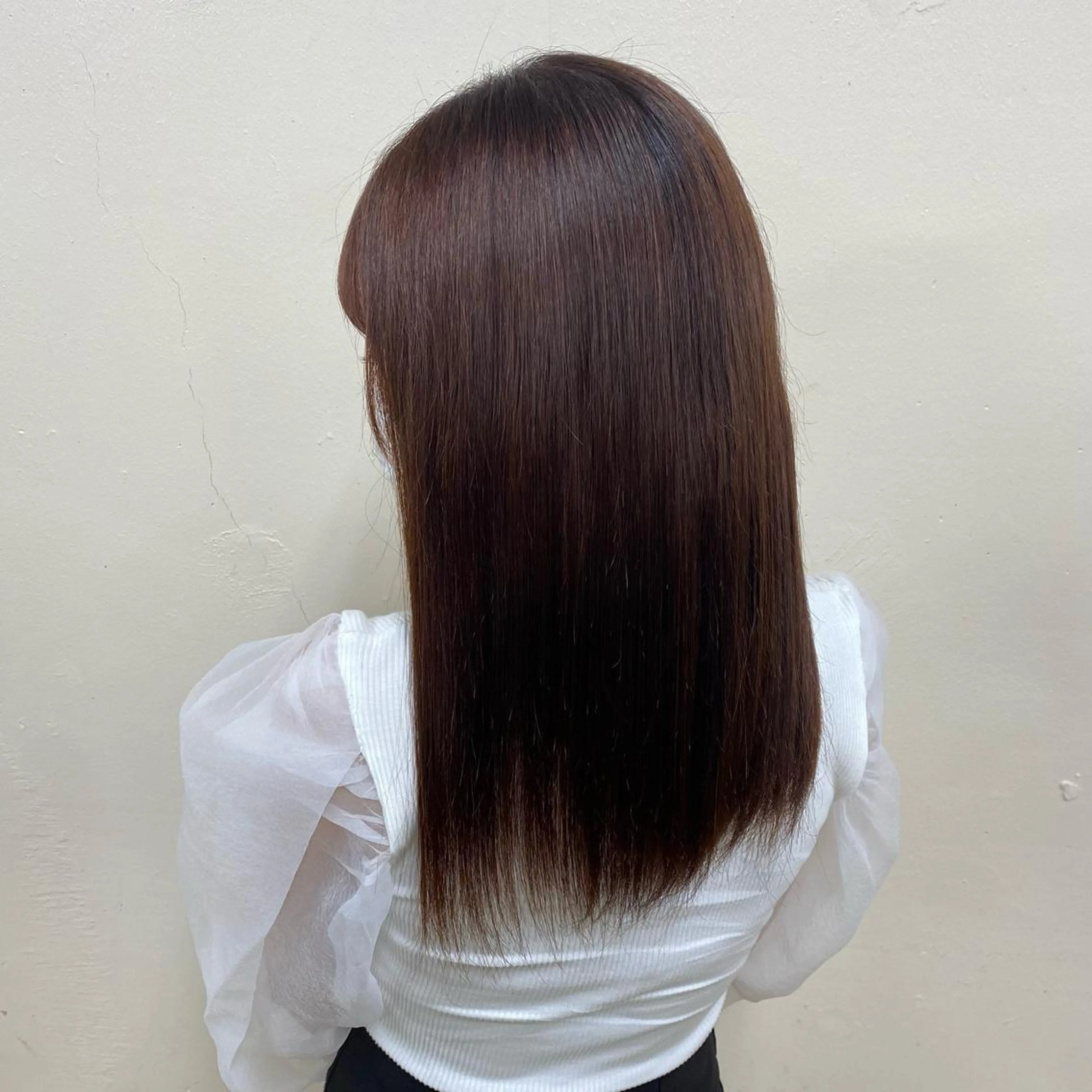 ミディアム カラー ブリーチ ブラウンカラー ブリーチなしカラー オレンジ オレンジブラウン junna‎🤍調布 まつ毛/眉 激安のマツエク・マツパデザイン