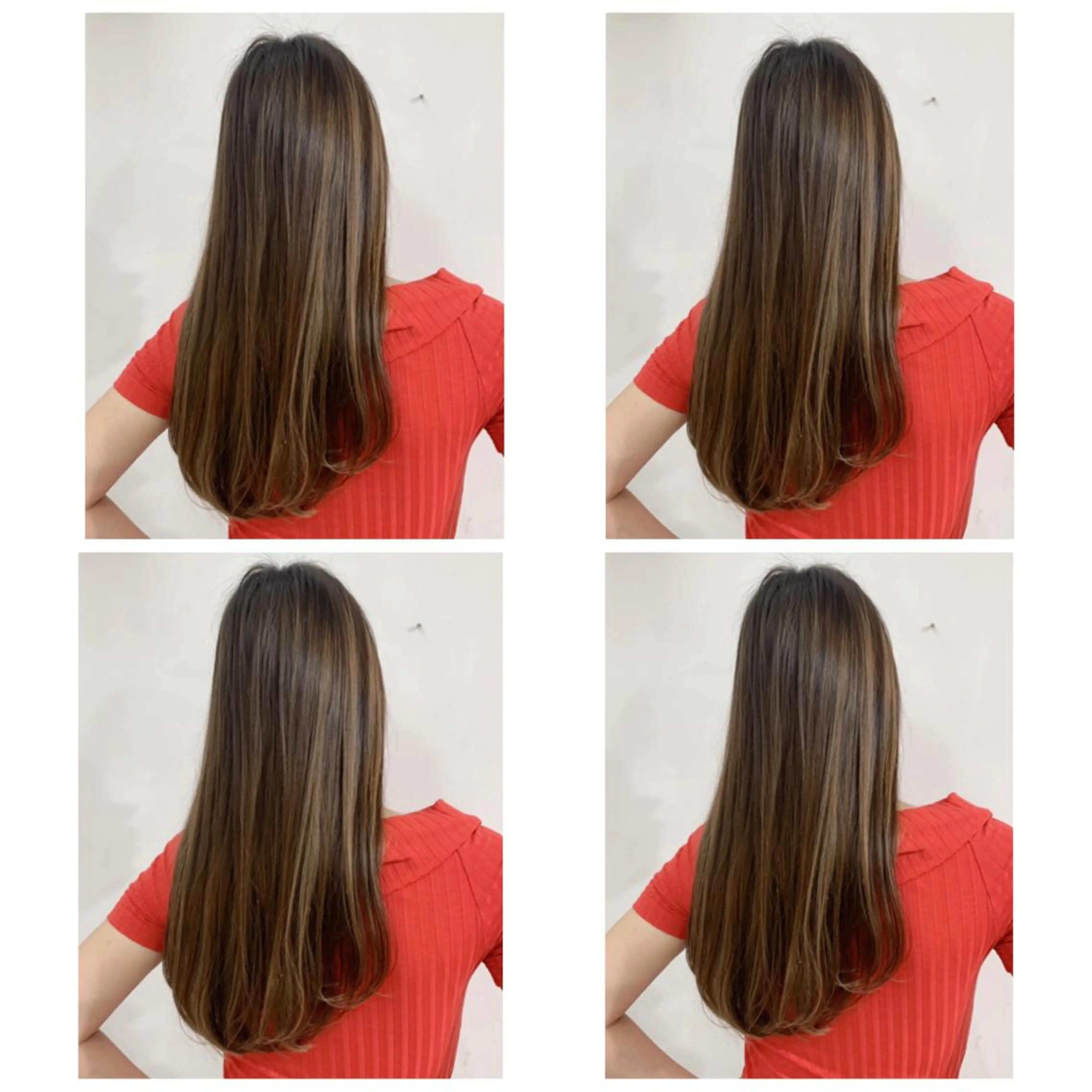 ロング カラー アッシュ バレイヤージュ ブリーチ デザインカラー グレージュ カット ヘアカラー トリートメント 京都大人女性ショート 徒歩1分/秋山のヘアスタイル