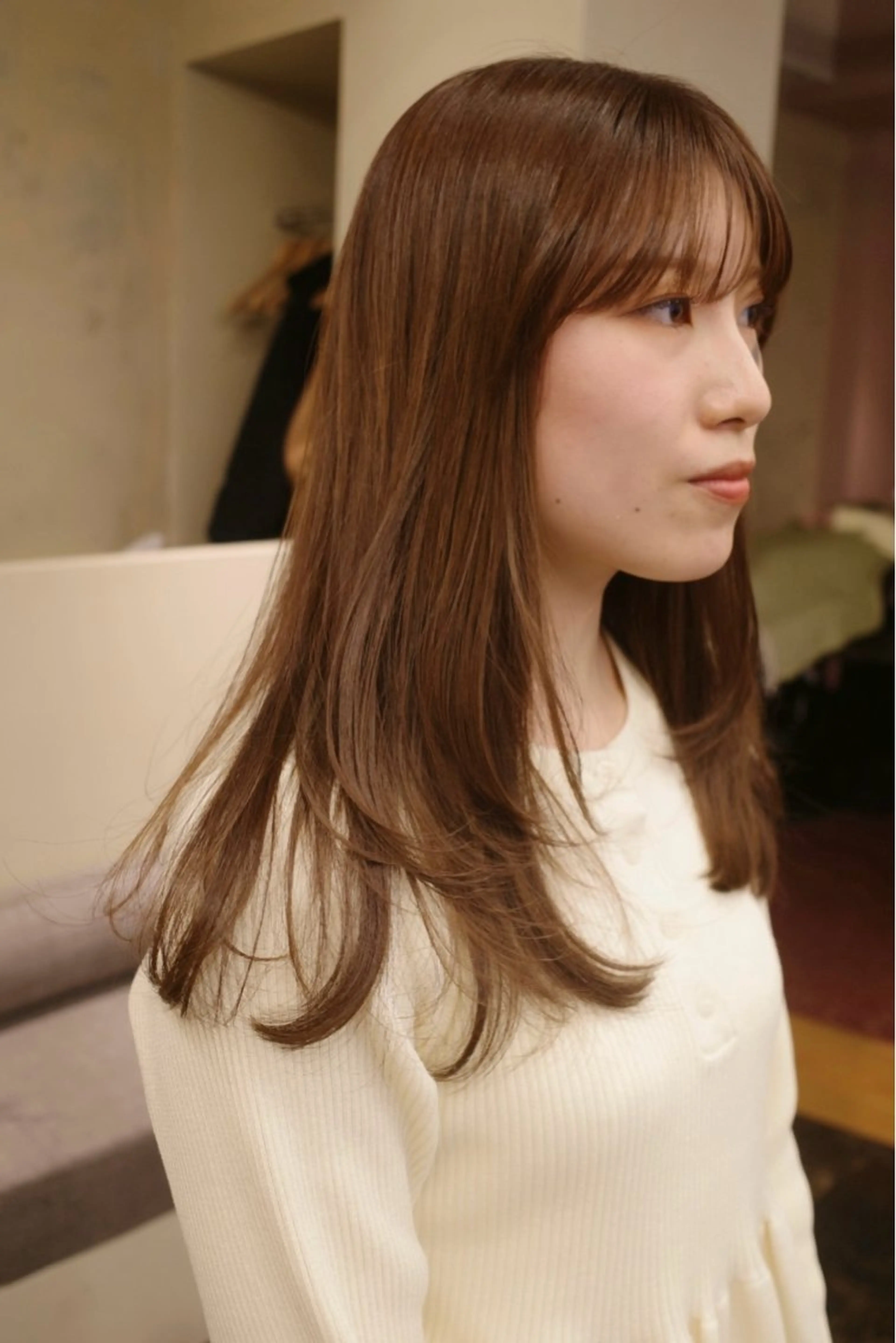 ロング カラー ベージュカラー レイヤーカット カット ヘアカラー トリートメント 西山 紗耶香🪽 透明感カラー/ボブのヘアスタイル
