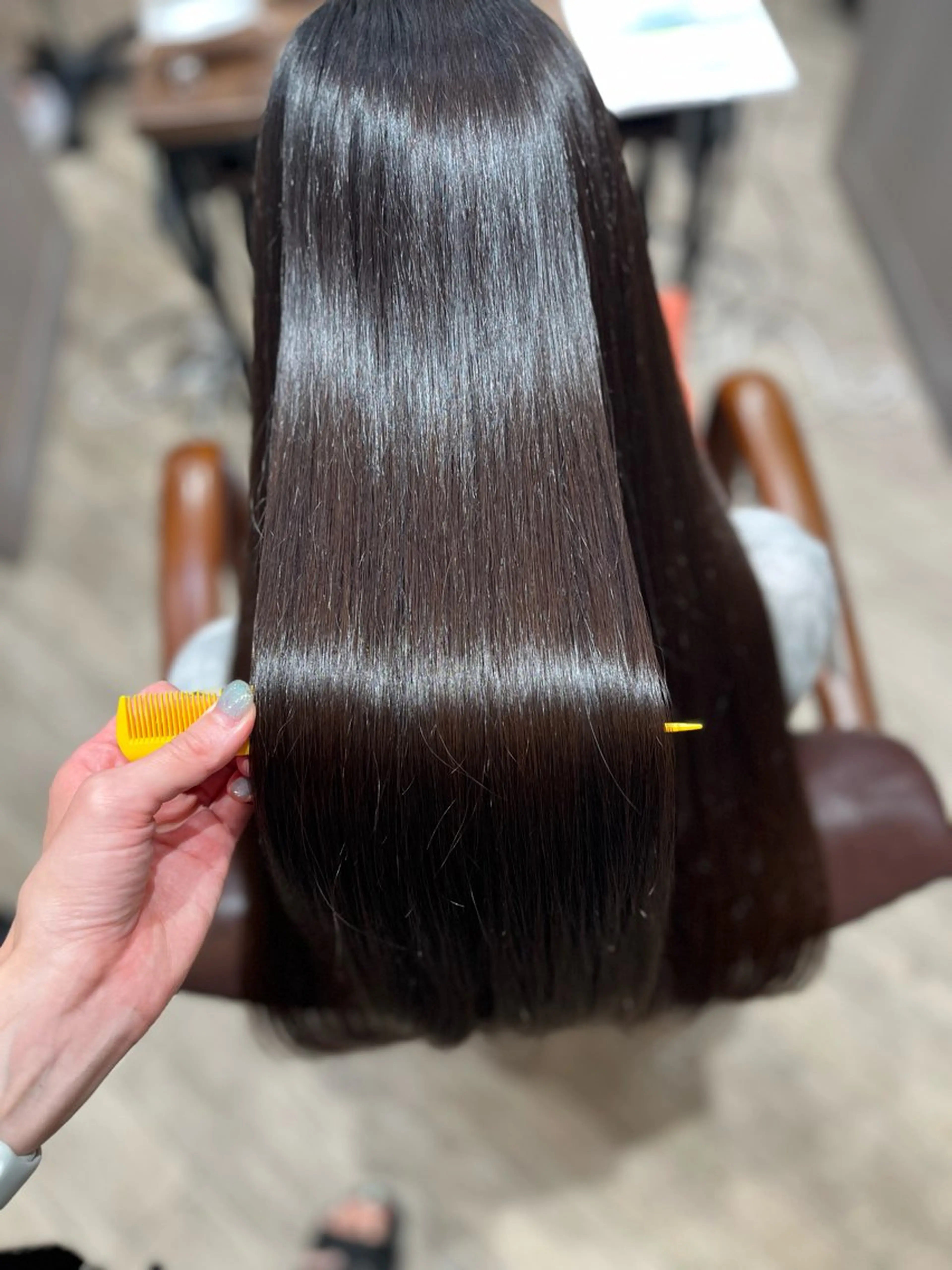 ロング カラー ブラウンカラー ココアブラウン ヘアカラー トリートメント 🫧ぷる艶カラー🫧 Yuubi🦩のヘアスタイル