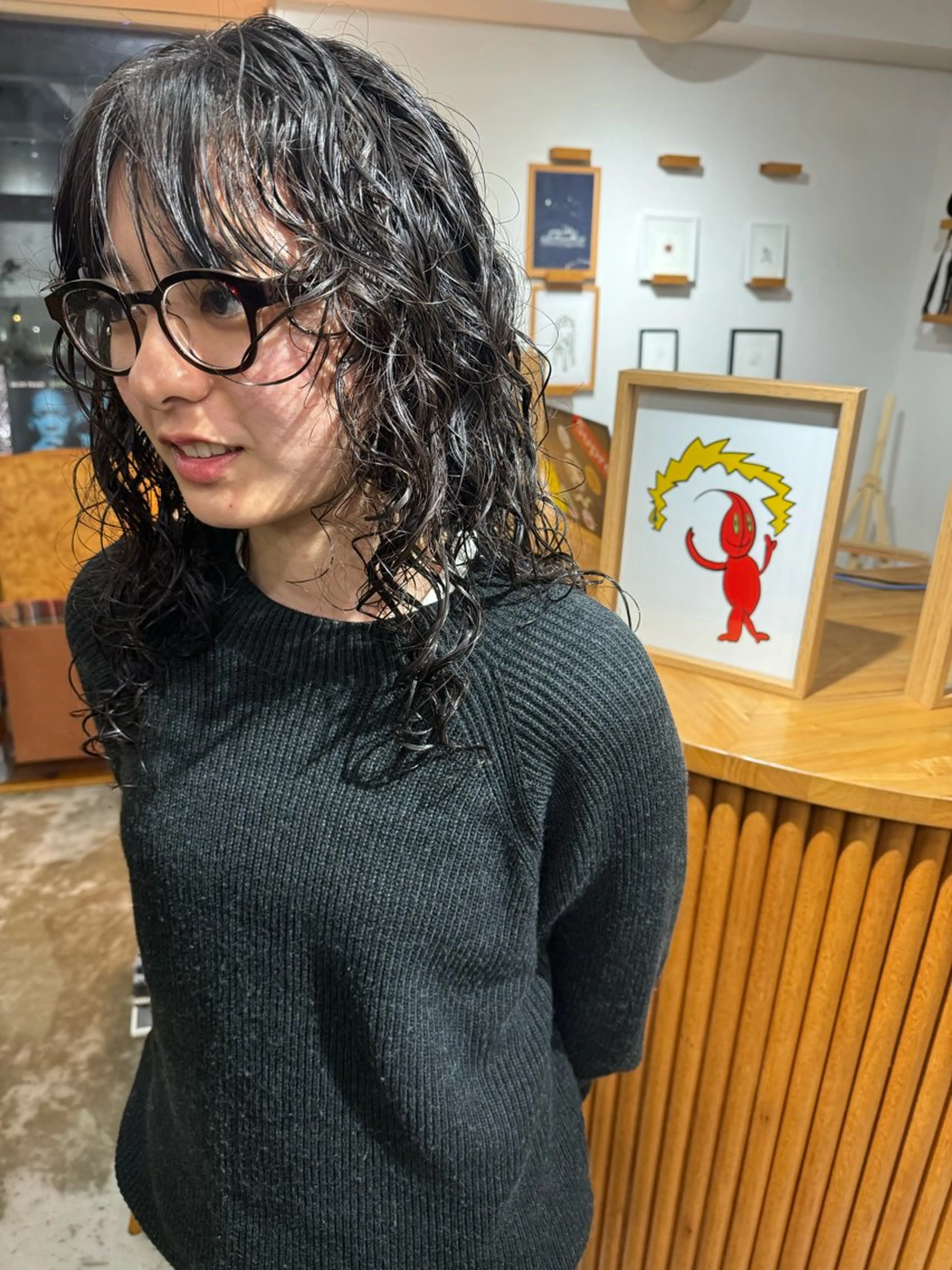 セミロング パーマ KOU×北谷× BY MY SIDEのヘアスタイル