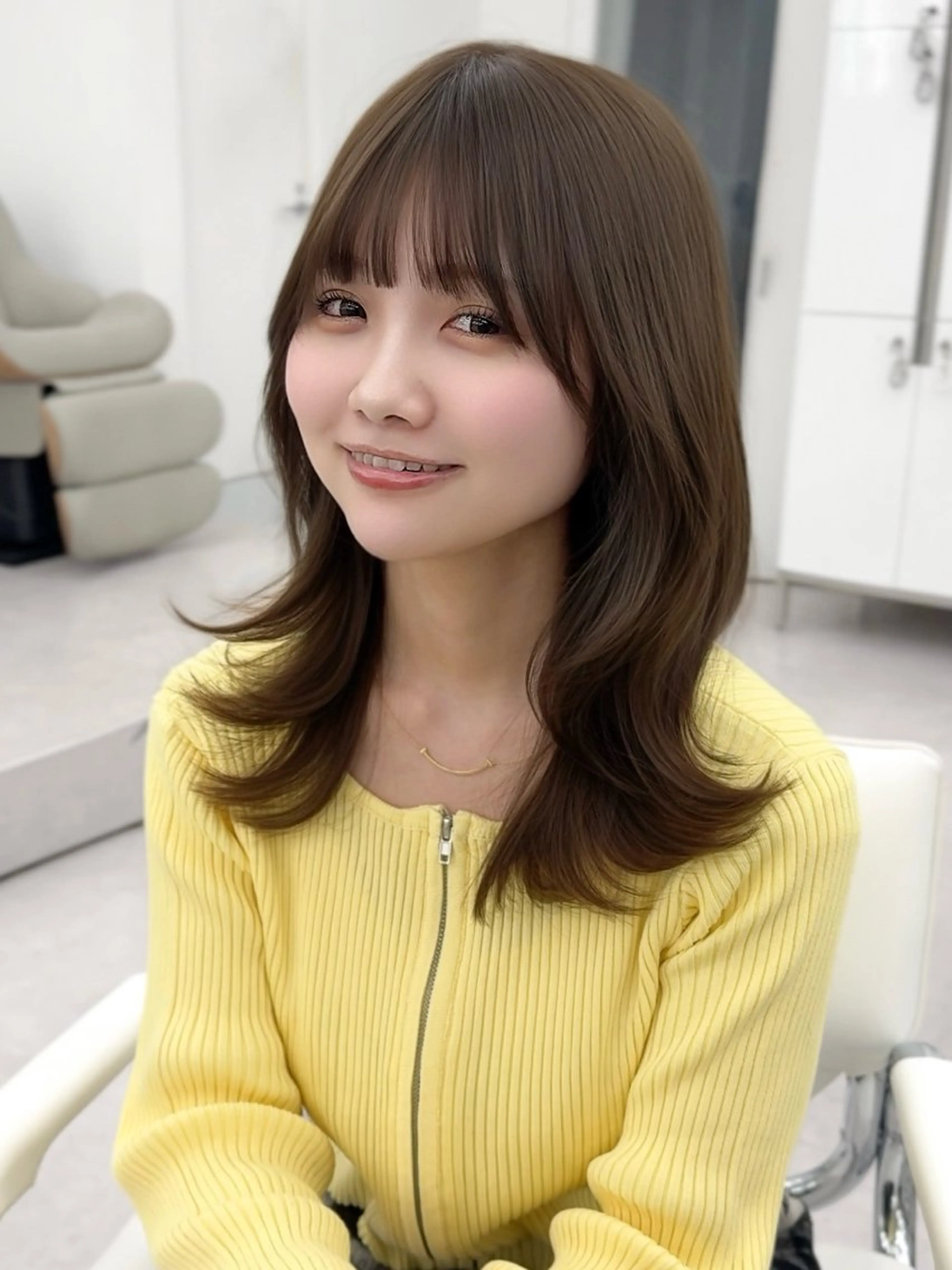 ミディアム カラー ヘアアレンジ カット ヘアカラー トリートメント 顔周り&ミディアム 特化/池袋/kokiのヘアスタイル