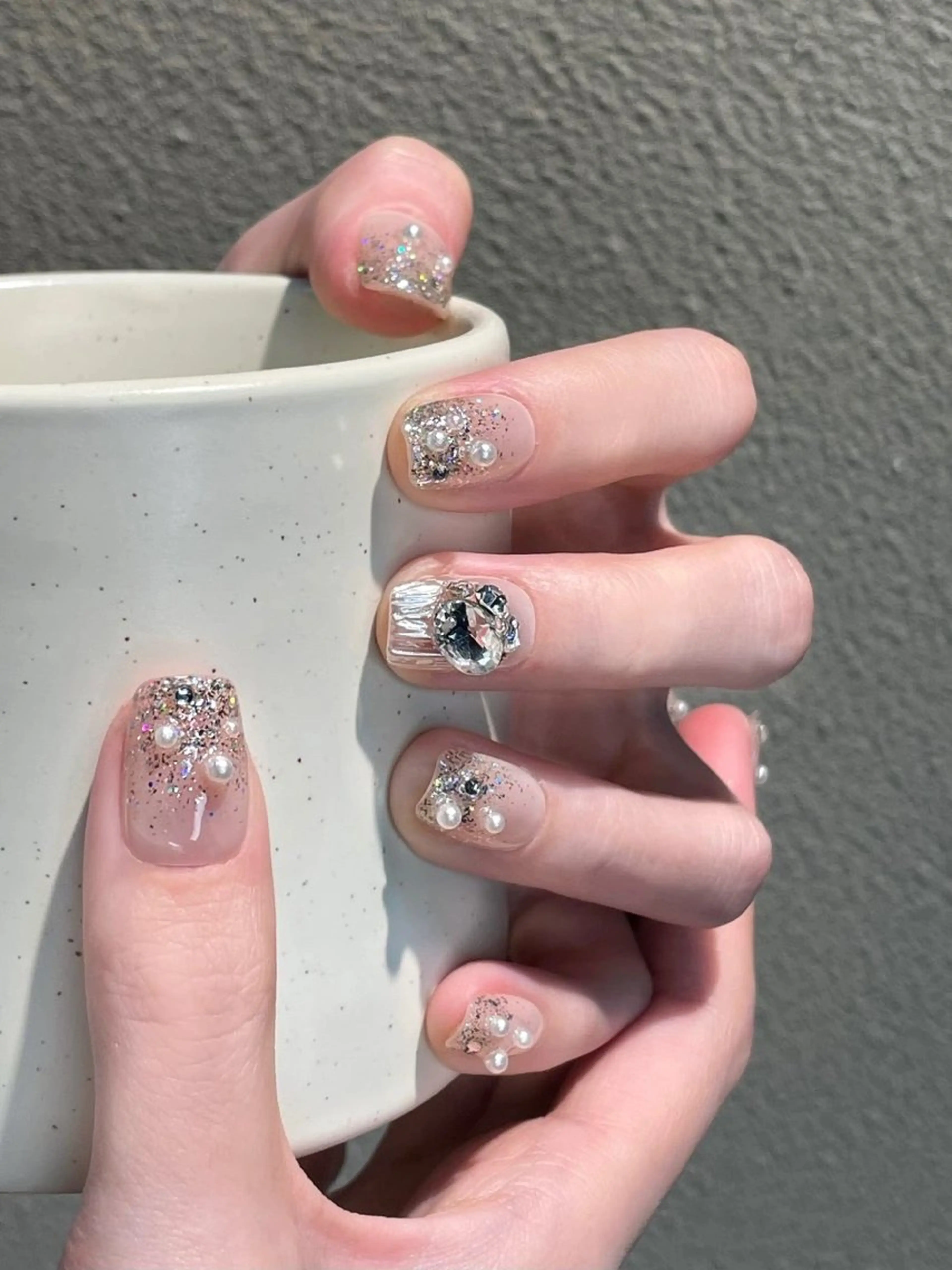 ネイル ジェルネイル ハート 韓国ネイル ニュアンスネイル オフィスネイル Niko nailサロンのネイルデザイン