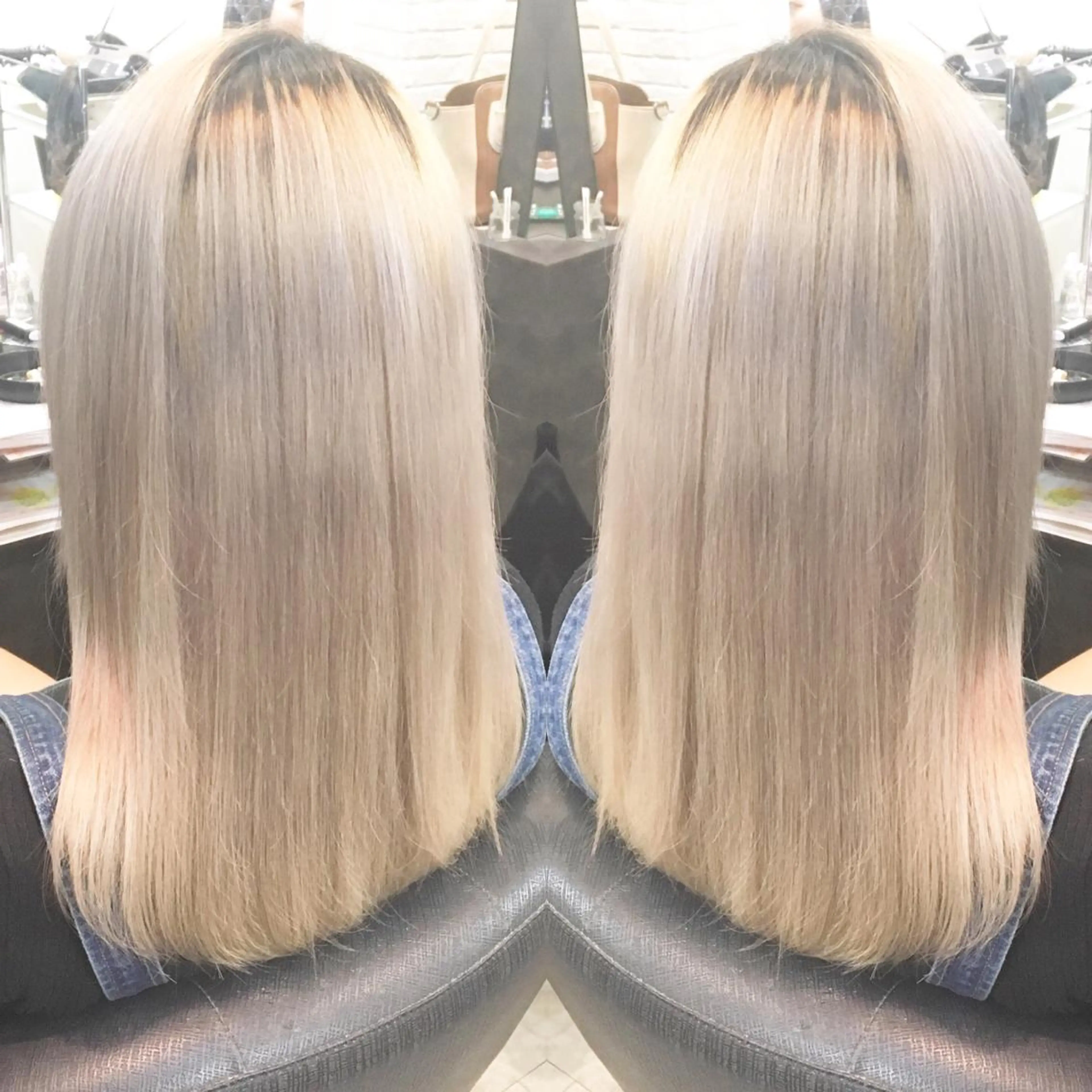 セミロング カラー ブロンド 💓シールエクステ ルミエールのヘアスタイル