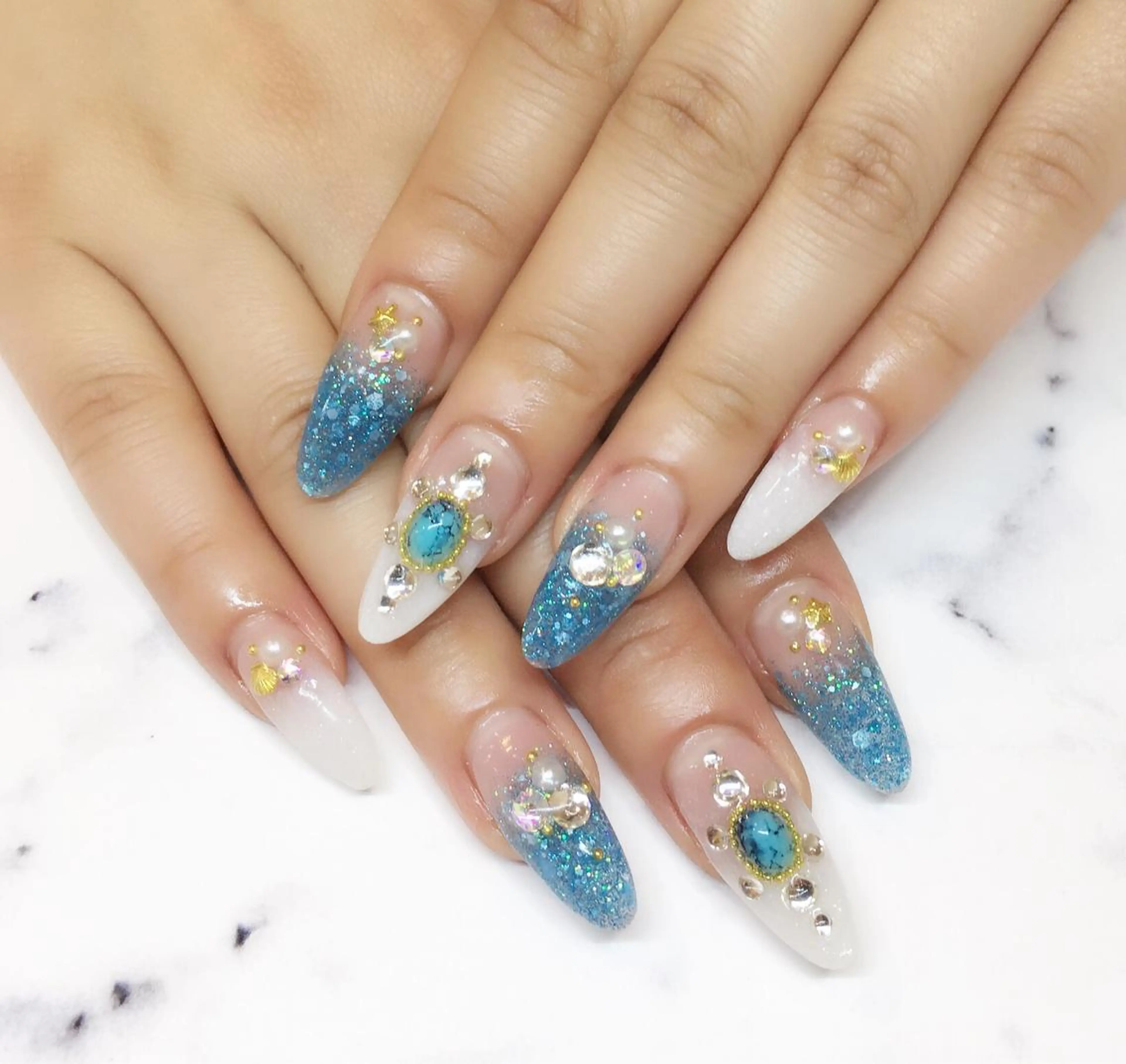 ネイル ラメ(グリッター) ラメグラデーション スカルプネイル nail salon Soeurのネイルデザイン