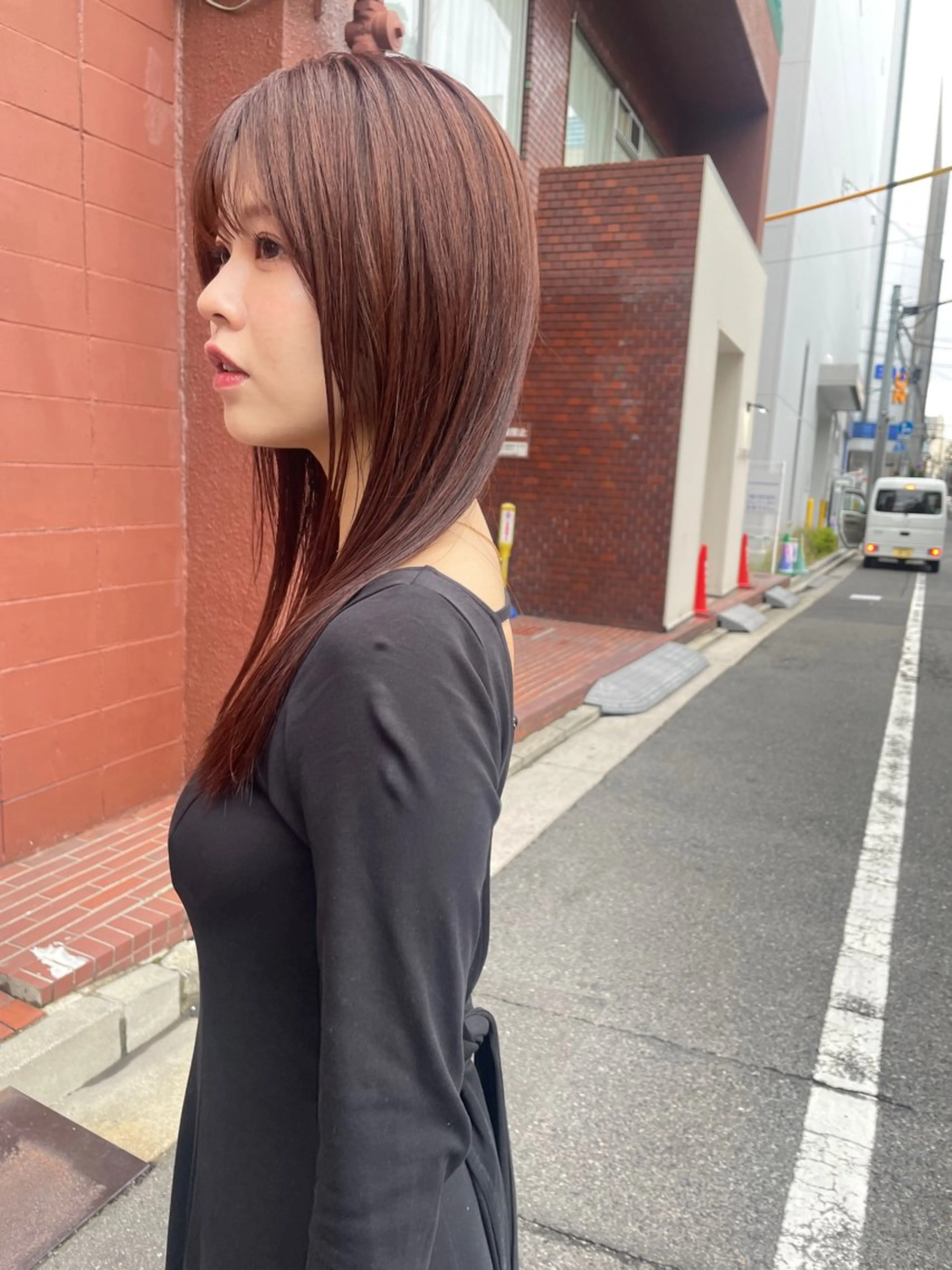 ロング カラー カット ヘアカラー トリートメント さの あやねのヘアスタイル