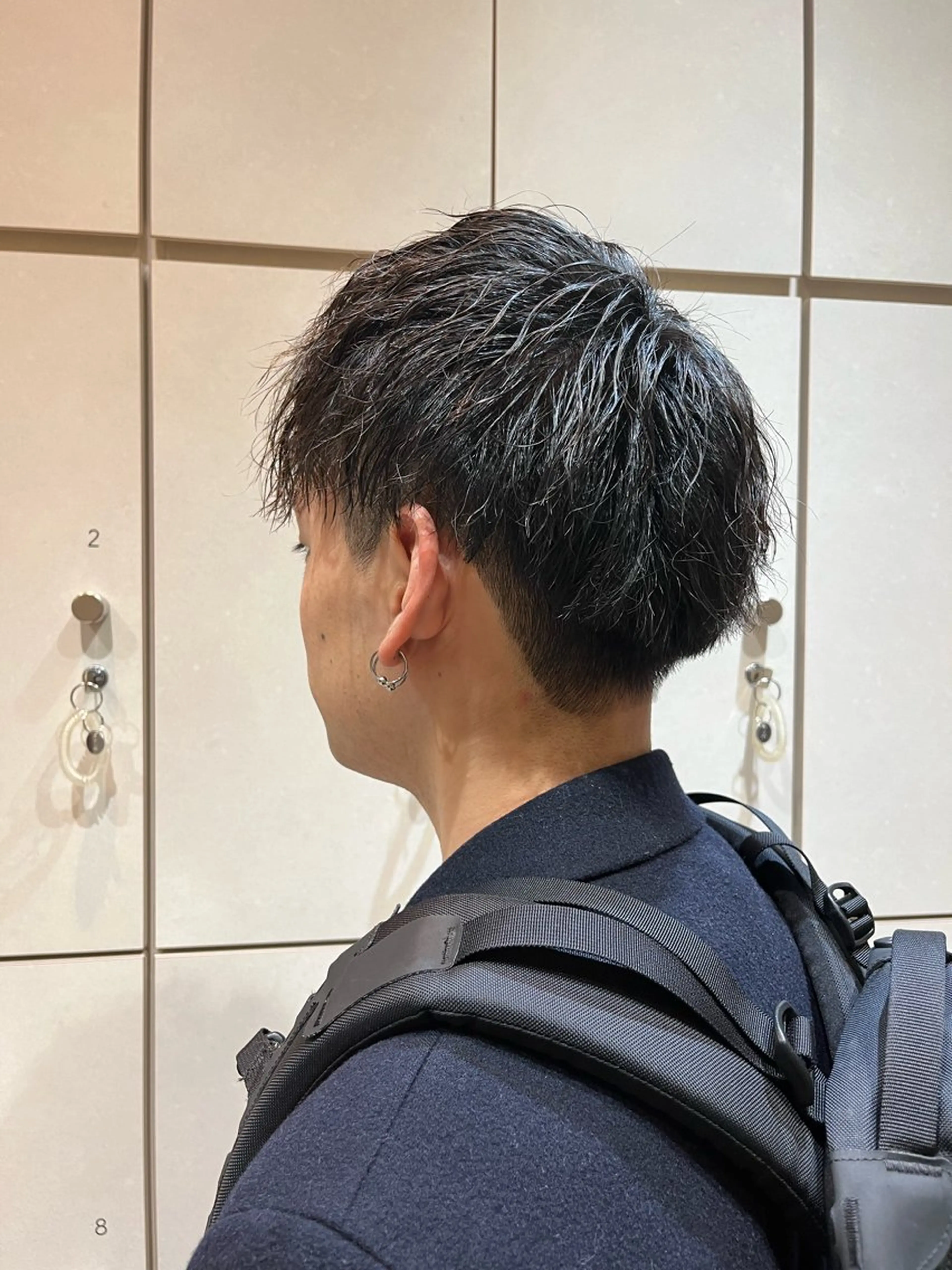 ショート パーマ メンズ マッシュ メンズパーマ 刈り上げ ショートヘア スパイラルパーマ ボブ/ショート/金田 夏葵のヘアスタイル