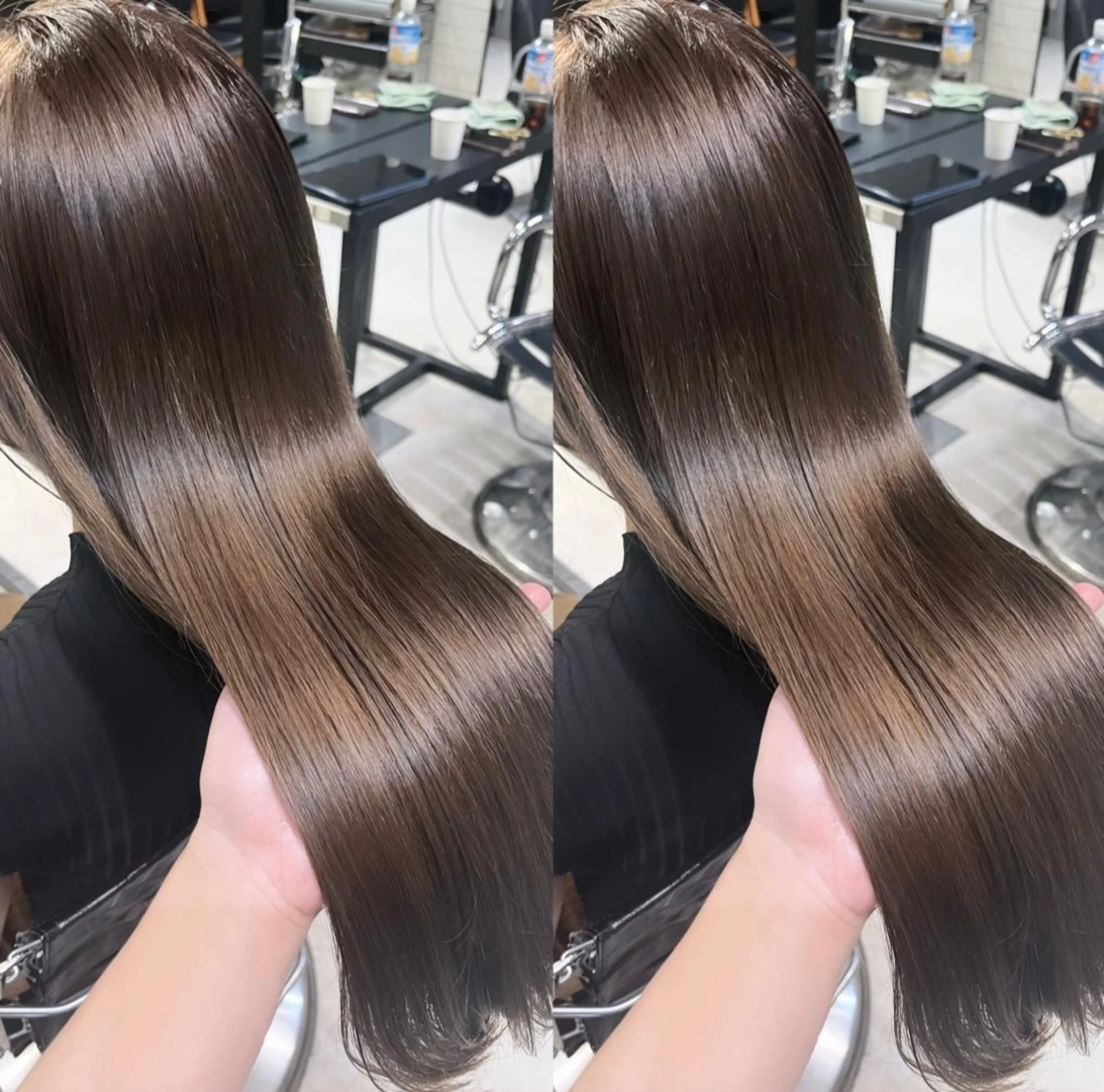 ロング カラー パーマ ヘアアレンジ カット ヘアカラー トリートメント ヘッドスパ ヘアセット 透明感/オリーブ/ グレージュ/YUKAのヘアスタイル