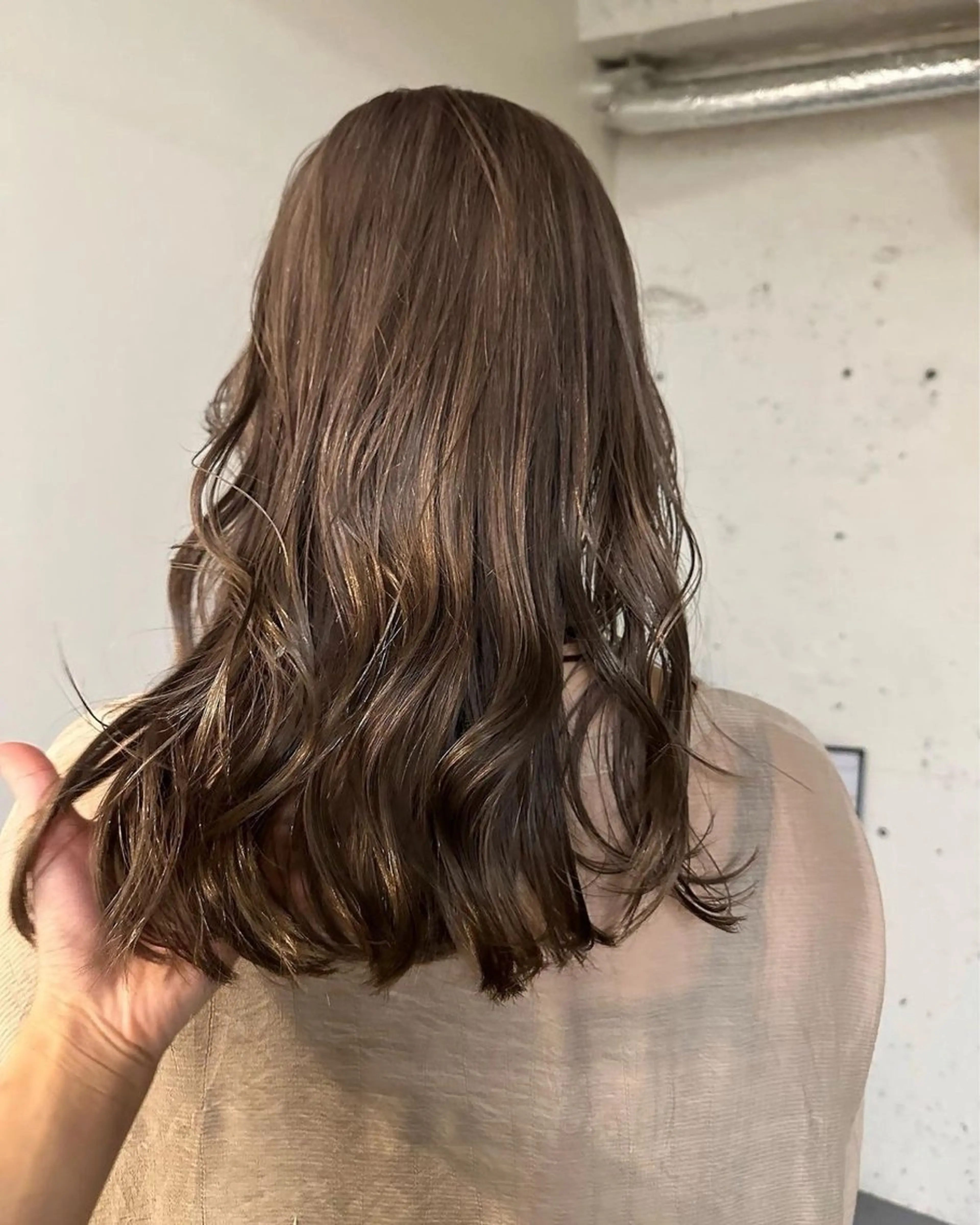 セミロング カラー パーマ セミロングパーマ 森山 陽菜のヘアスタイル