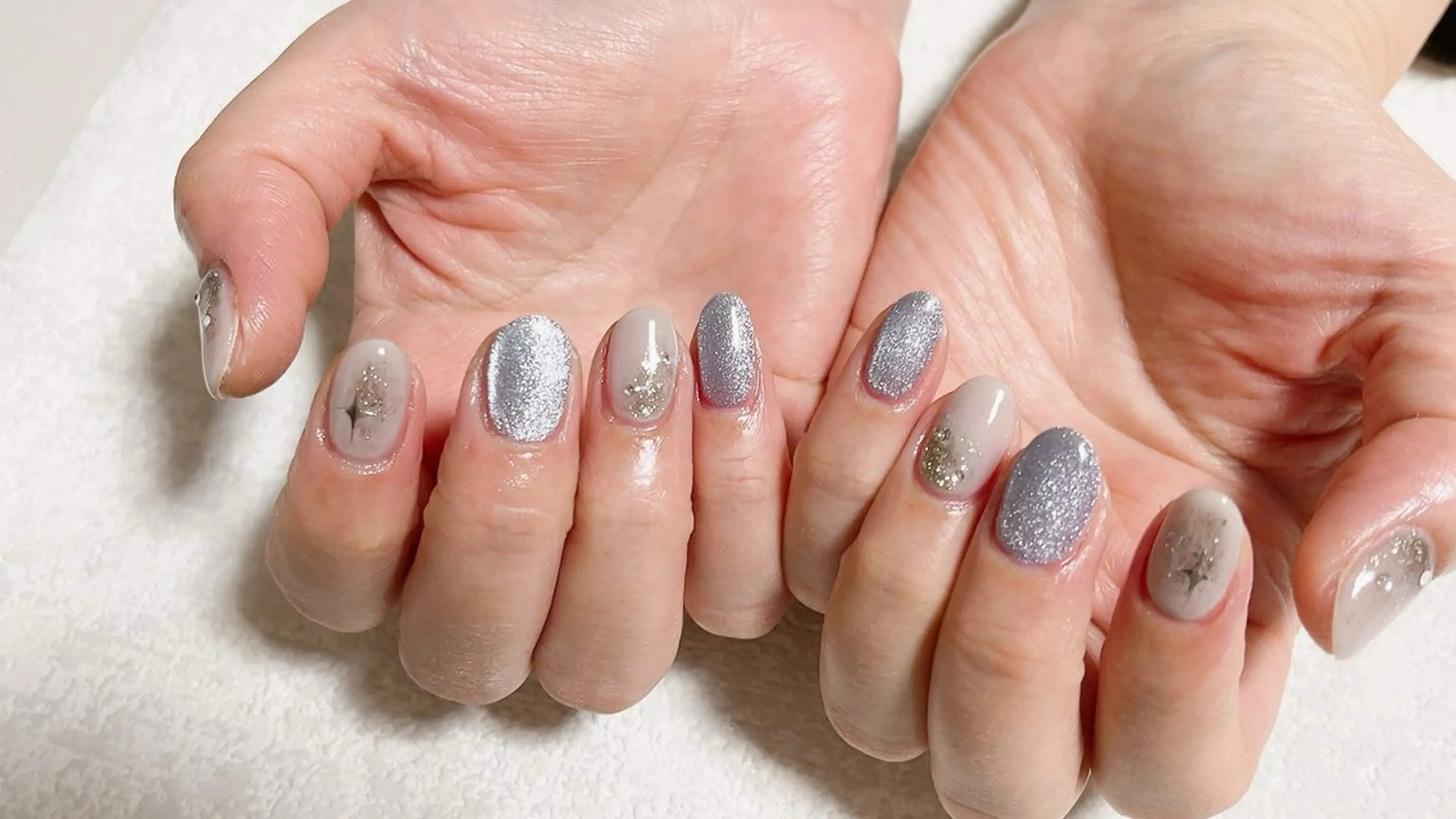 ネイル ジェルネイル 韓国ネイル ラメ(グリッター) メンズネイル パラジェル kiki nail たまプラーザのネイルデザイン