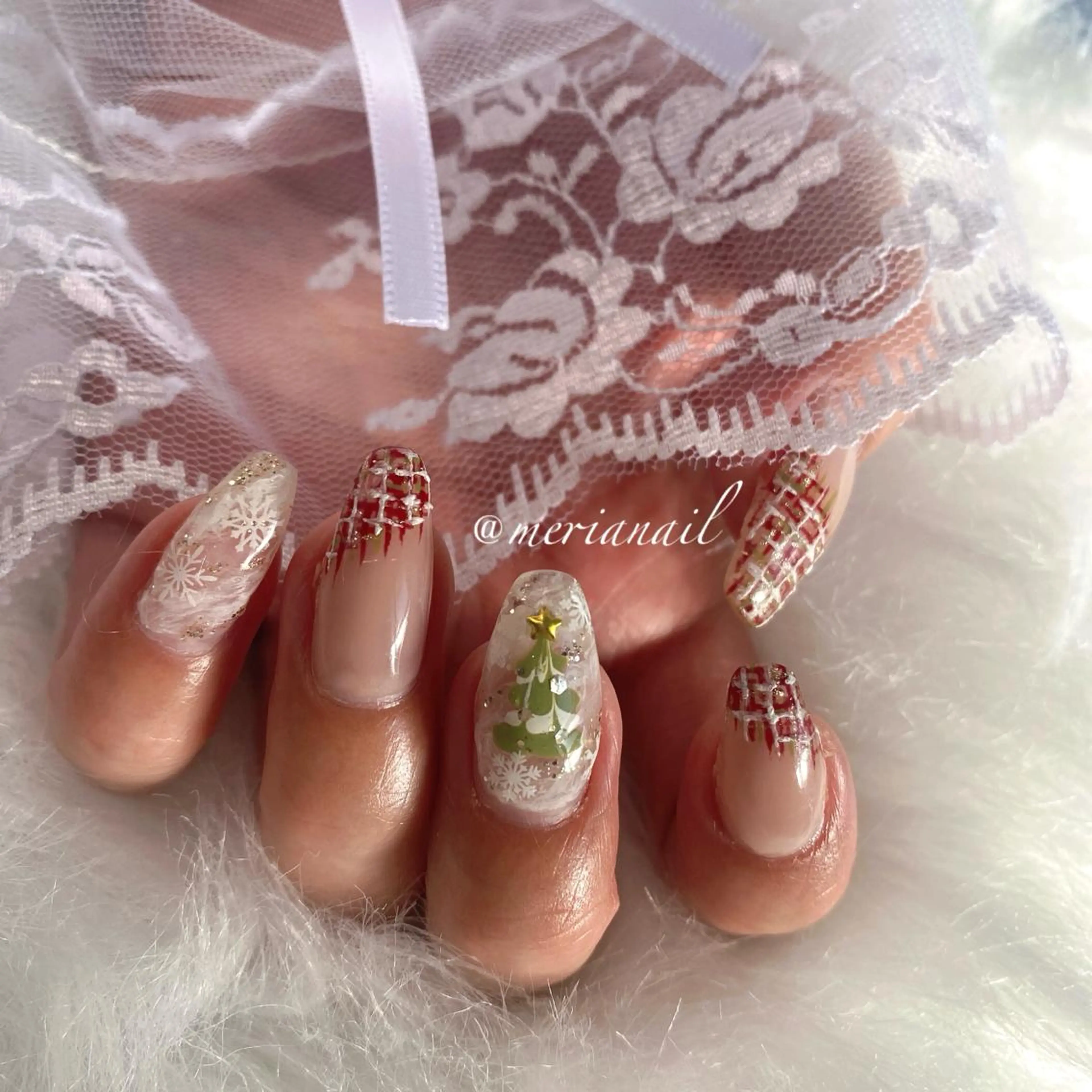 ロング メンズ ネイル クリスマス 冬ネイル クリスマス ハンドネイル INFINITY所属・INFINITY nailのネイルデザイン