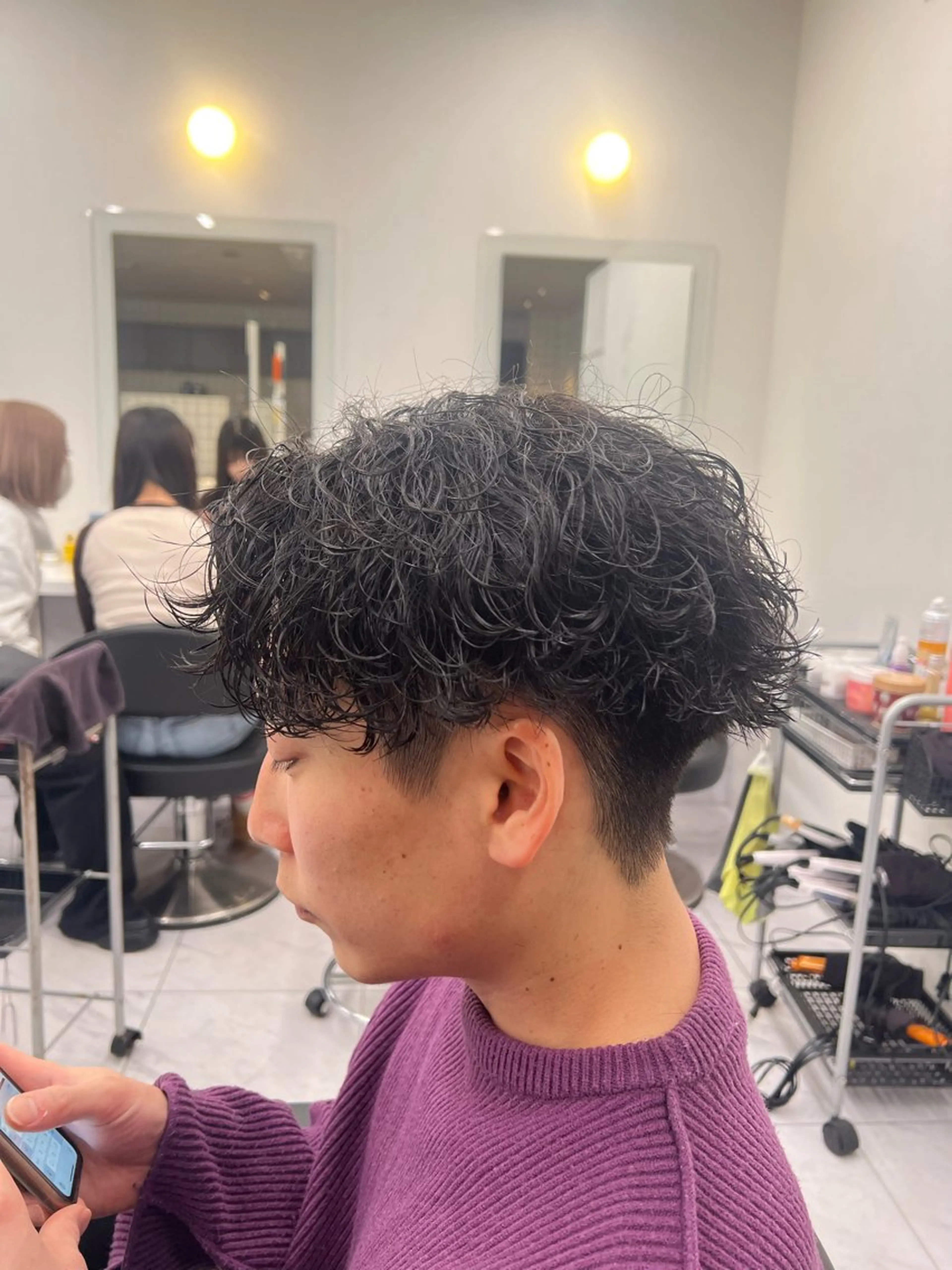 ショート パーマ メンズ カット パーマ 韓国レイヤーカット /REIのヘアスタイル