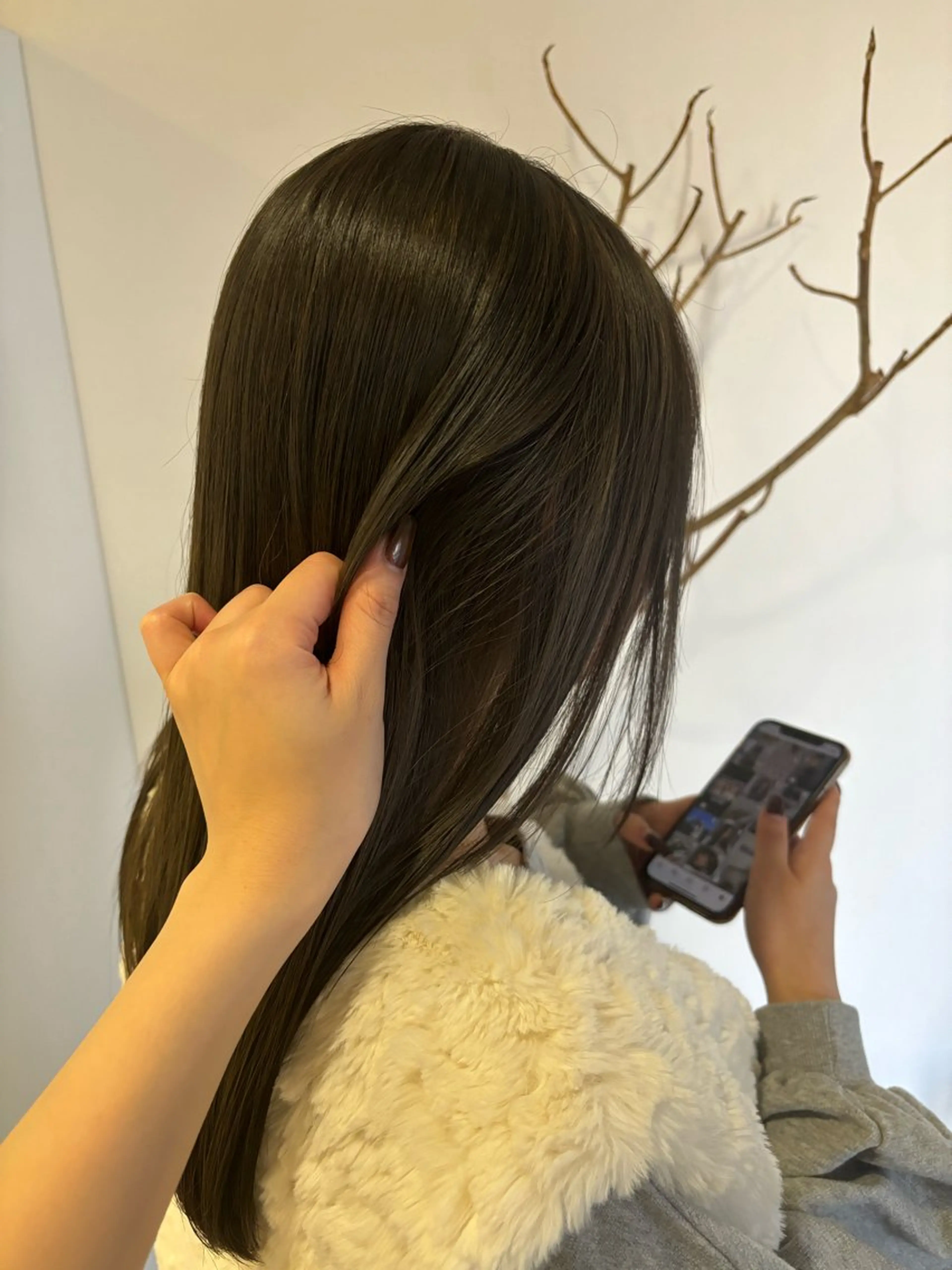 セミロング カラー ブリーチ 透明感カラー グレージュ オリーブグレージュ オリーブグレー CHAINON×FeM#所属・名駅/sHiHo/透 明感カラー✨🎀/のヘアスタイル