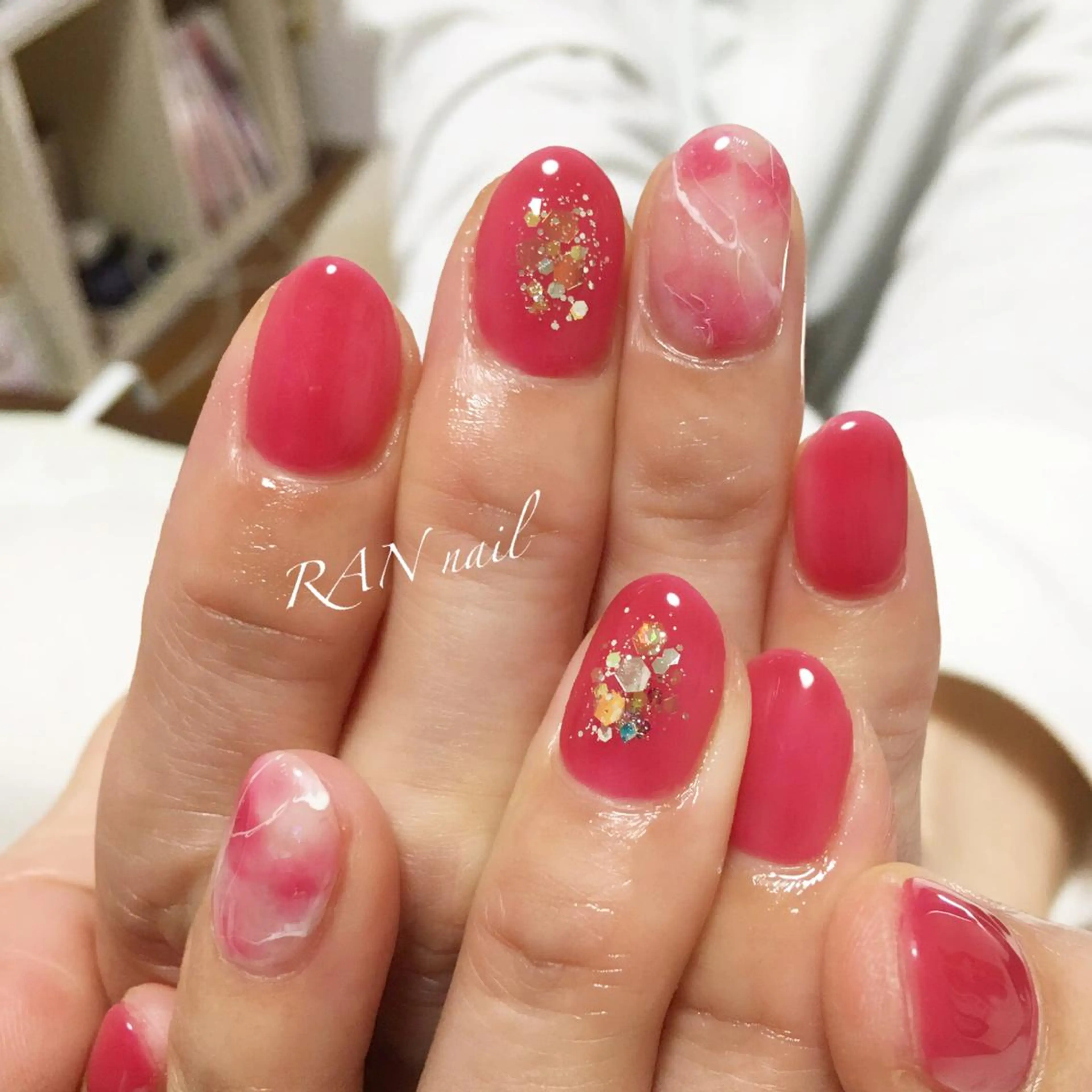 ネイル クリアネイル ホワイト RAN nail 〜ランネイル〜所属・RAN nailのネイルデザイン