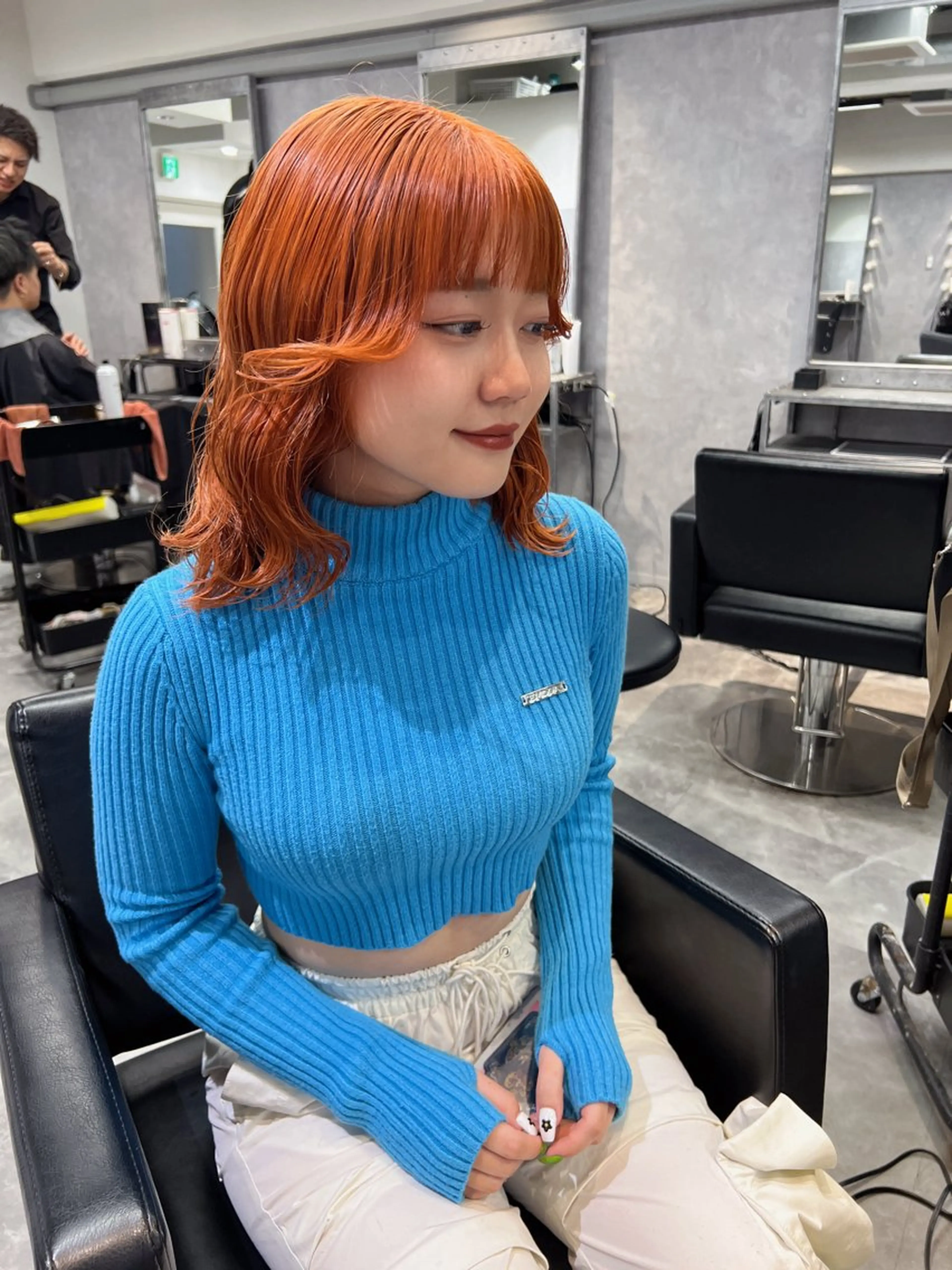 ミディアム カラー ブリーチ ケアブリーチ トリートメント TOMONA👑 GiseL梅田店のヘアスタイル