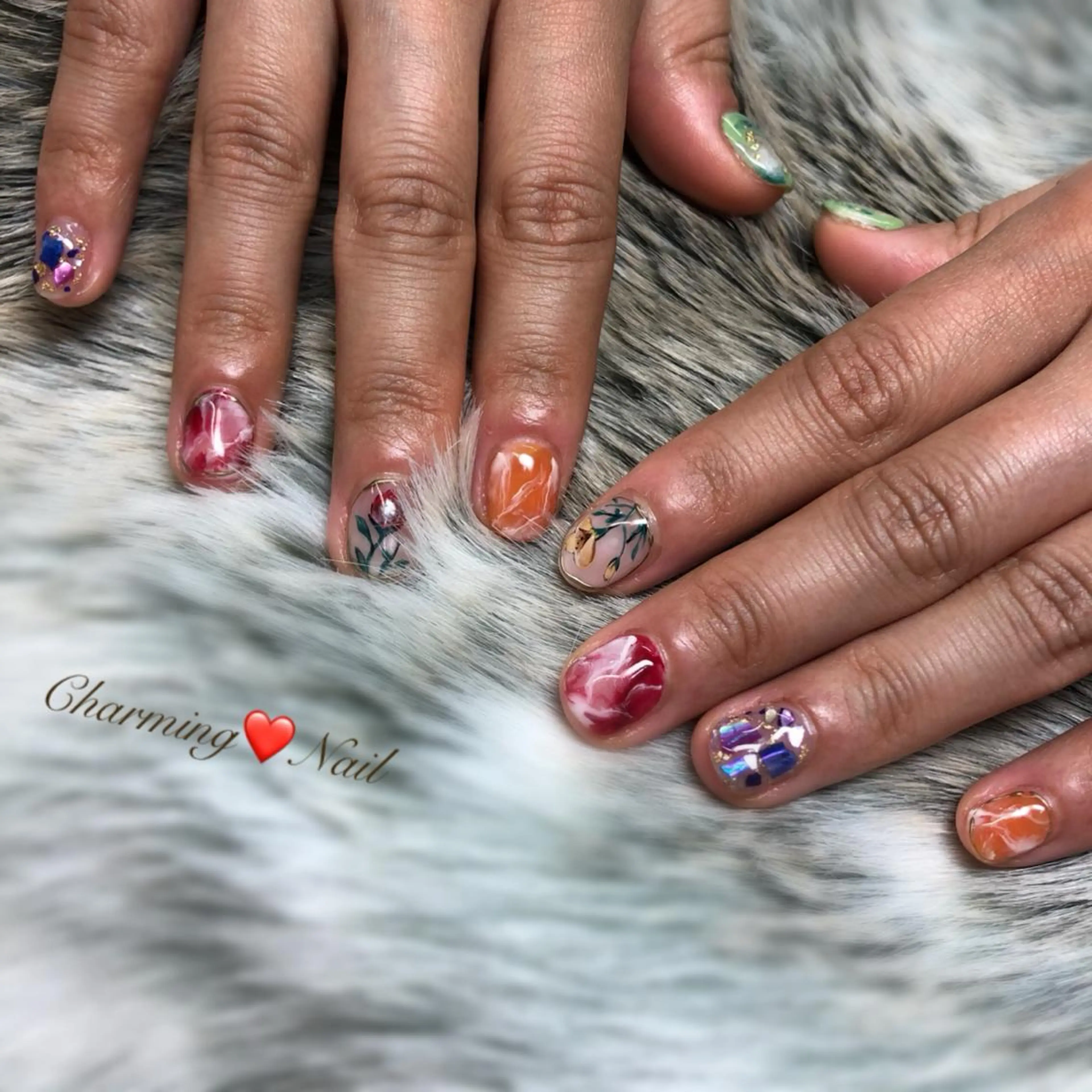 ネイル アートネイル フラワーネイル ジェルネイル 大理石ネイル(マーブル) ニュアンスネイル Charming❤️Nail所属・Nailist Amiのその他イメージ