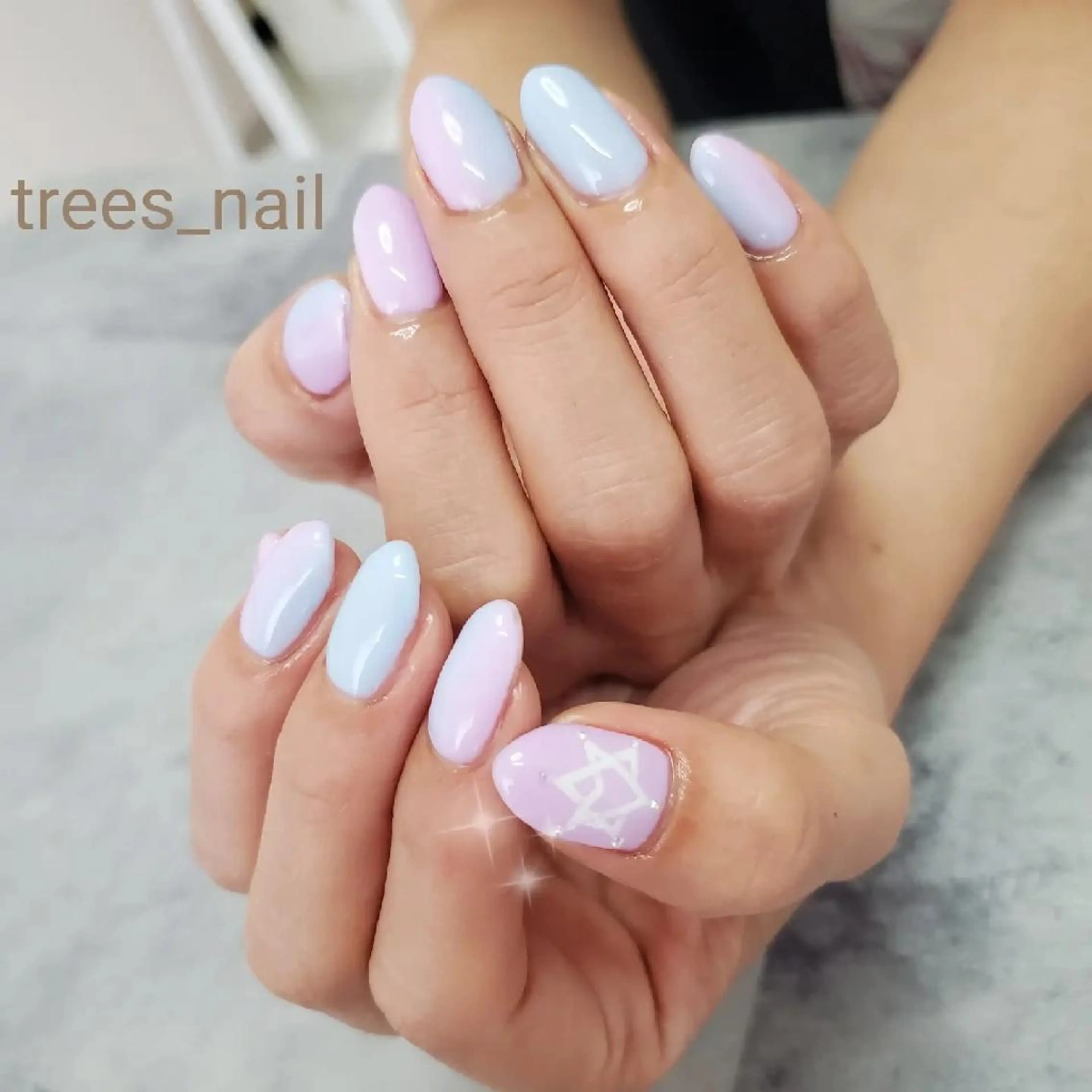 ネイル グラデーション パープル ハンドネイル フットネイル trees_ nailのネイルデザイン