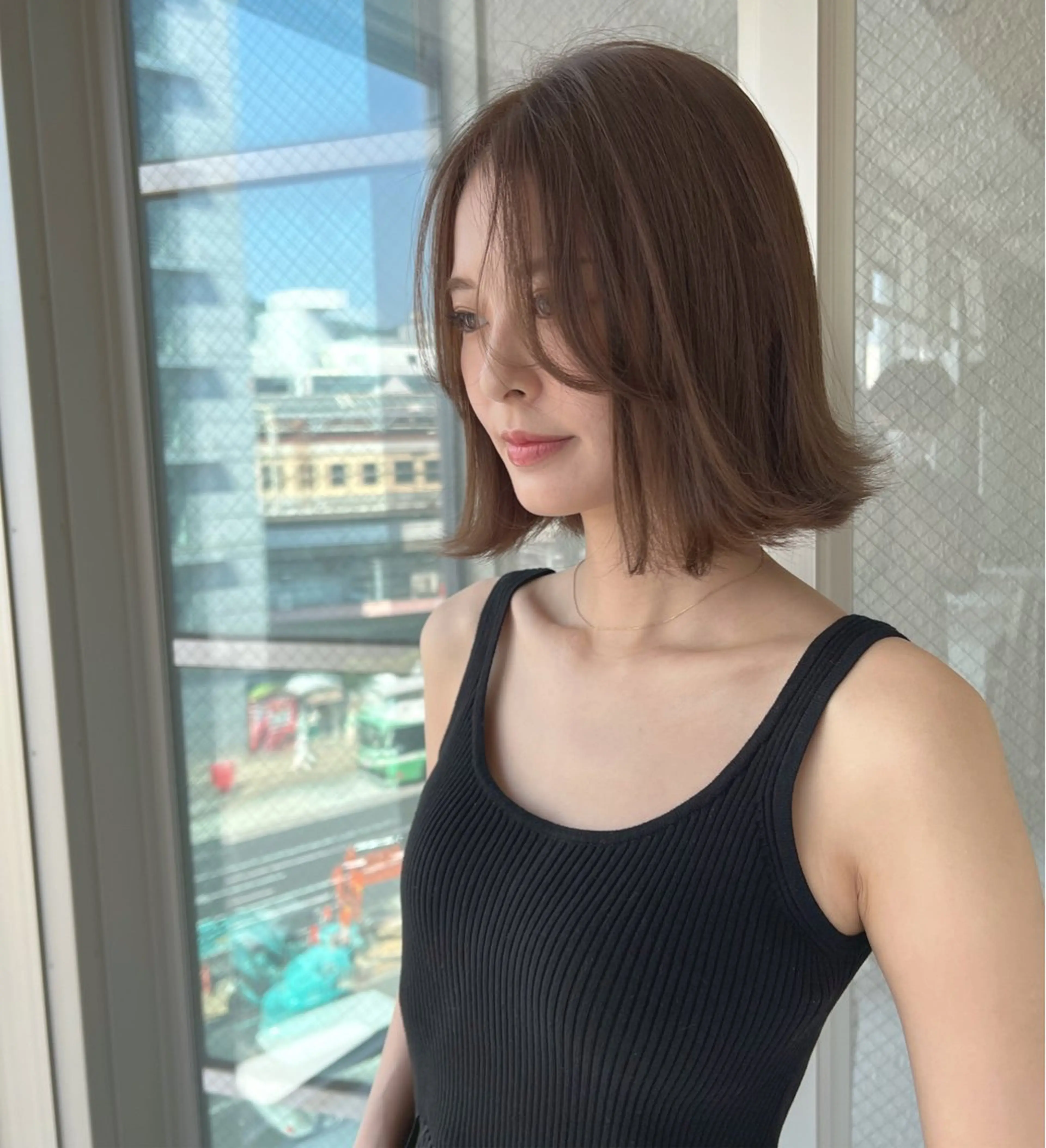 ミディアム カラー ダブルカラー ハイライトカラー イルミナカラー インナーカラー ボブ ボブ・レイヤーカット 吉敷航一のヘアスタイル