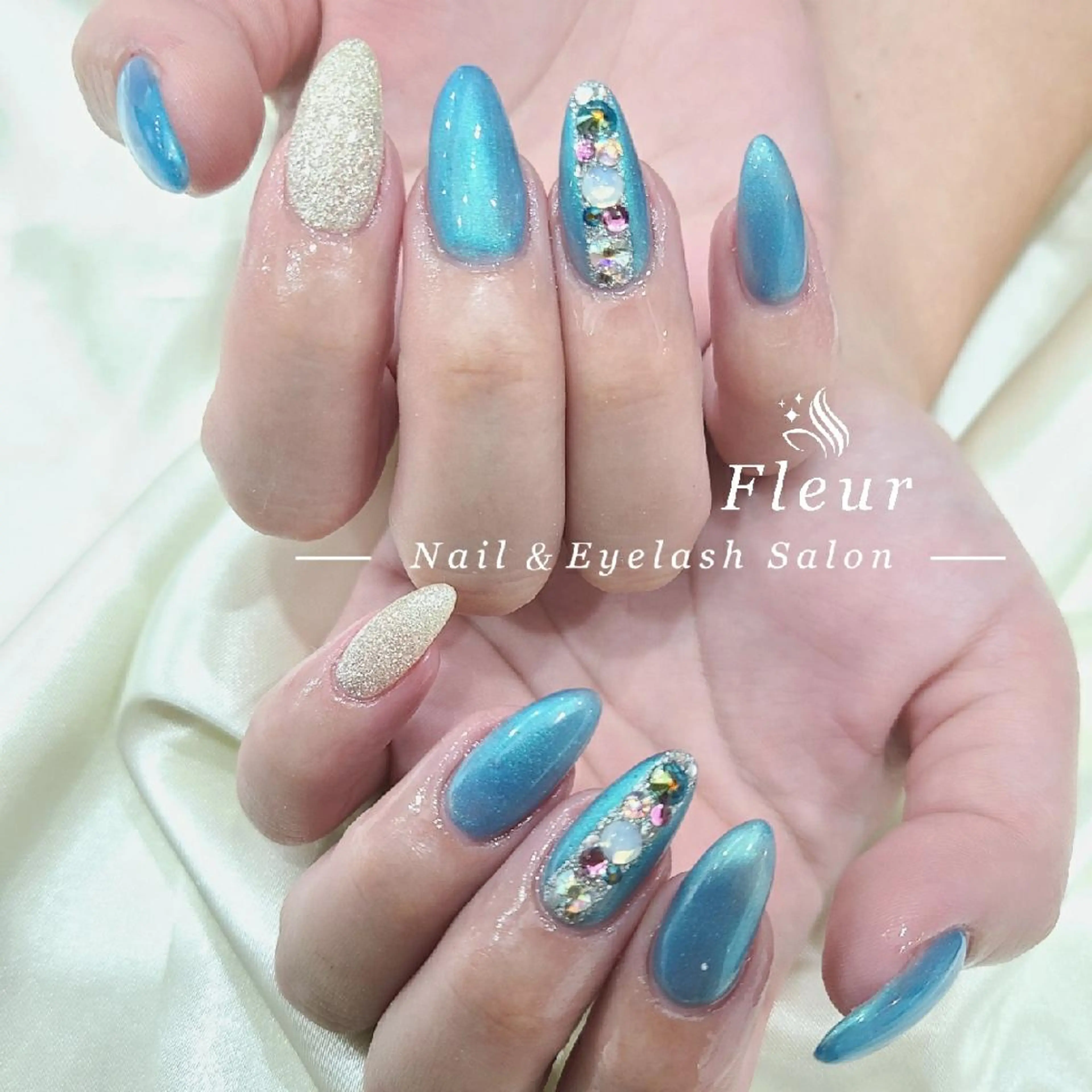 ロング ネイル アートネイル nail&eye ♡Fleur♡のネイルデザイン