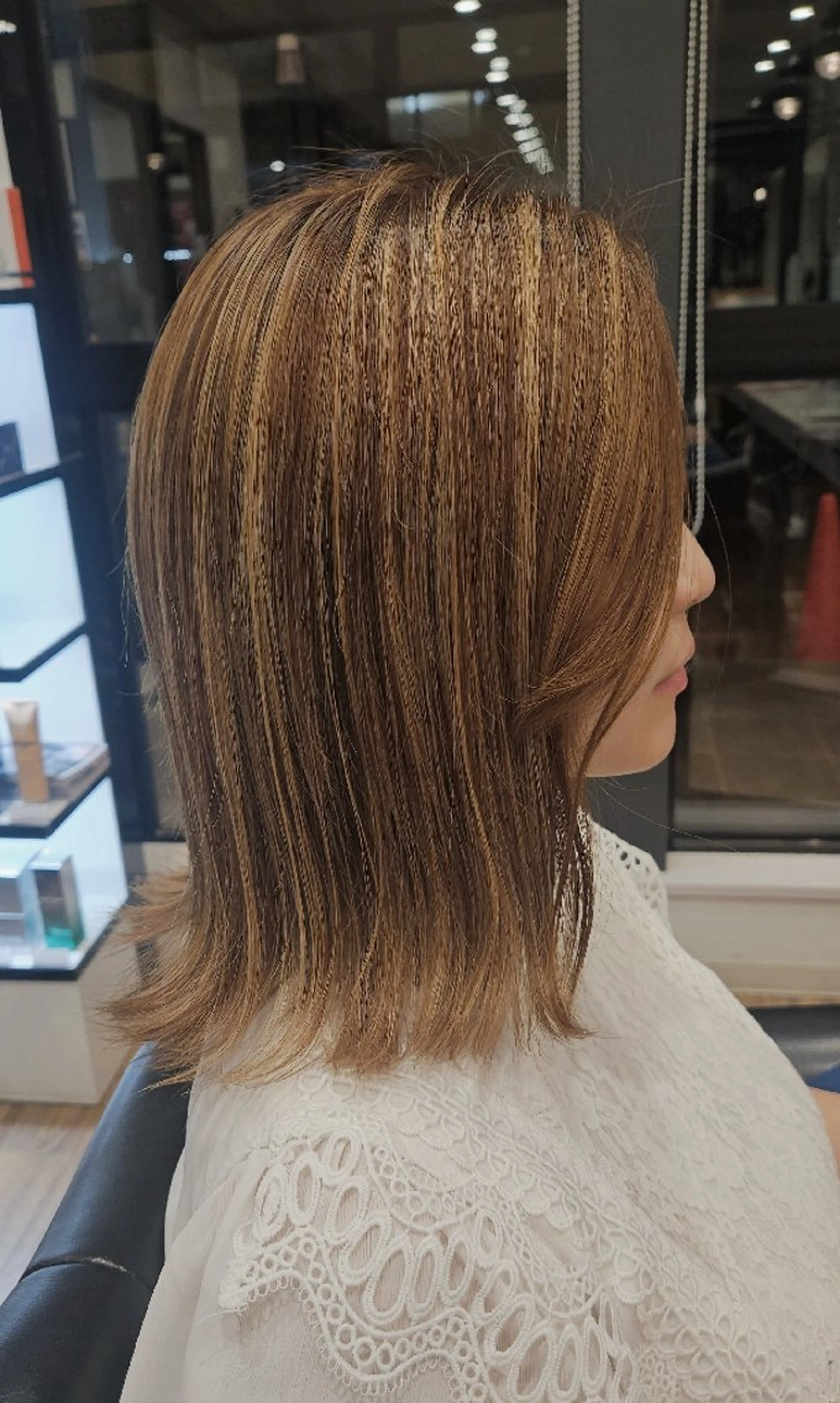 ミディアム カラー ヘアカラー 関口 友菜のヘアスタイル