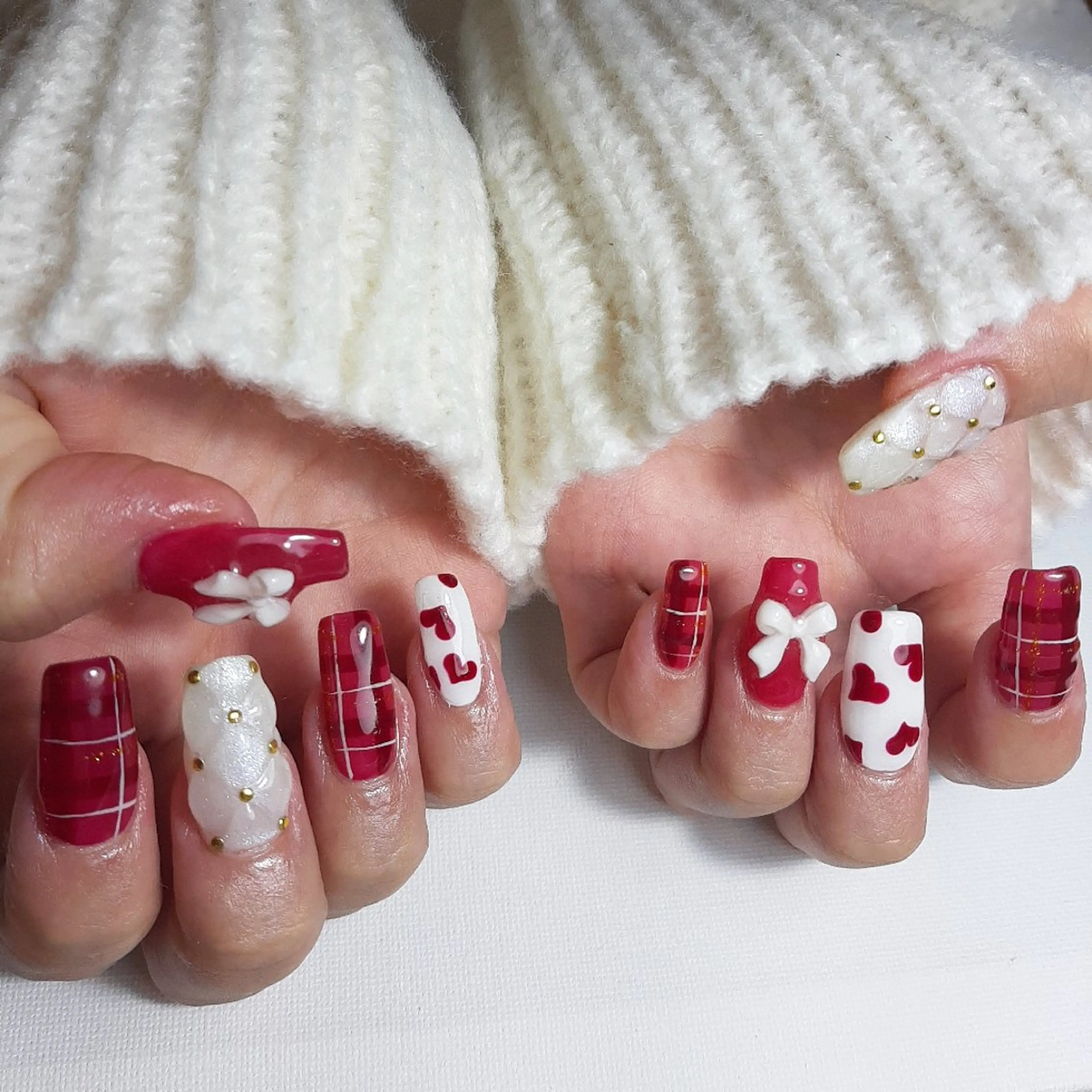 ネイル ジェルネイル 持ち込み ショートネイル 冬ネイル クリスマス owlnail /持込みデザイン専門のネイルデザイン