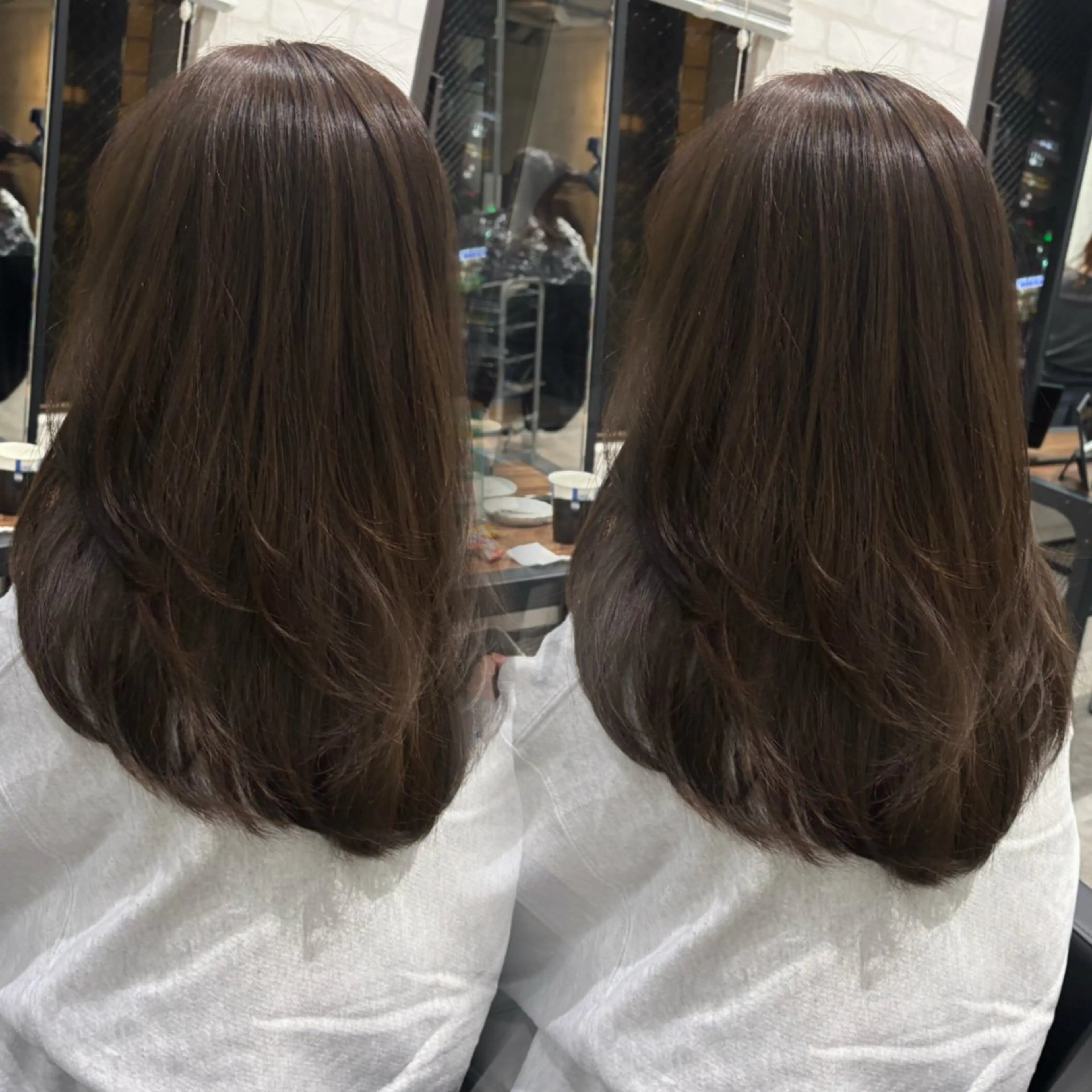 セミロング カラー ヘアアレンジ カット ヘアカラー トリートメント kei/透明感カラー /ベージュ/インナーのヘアスタイル