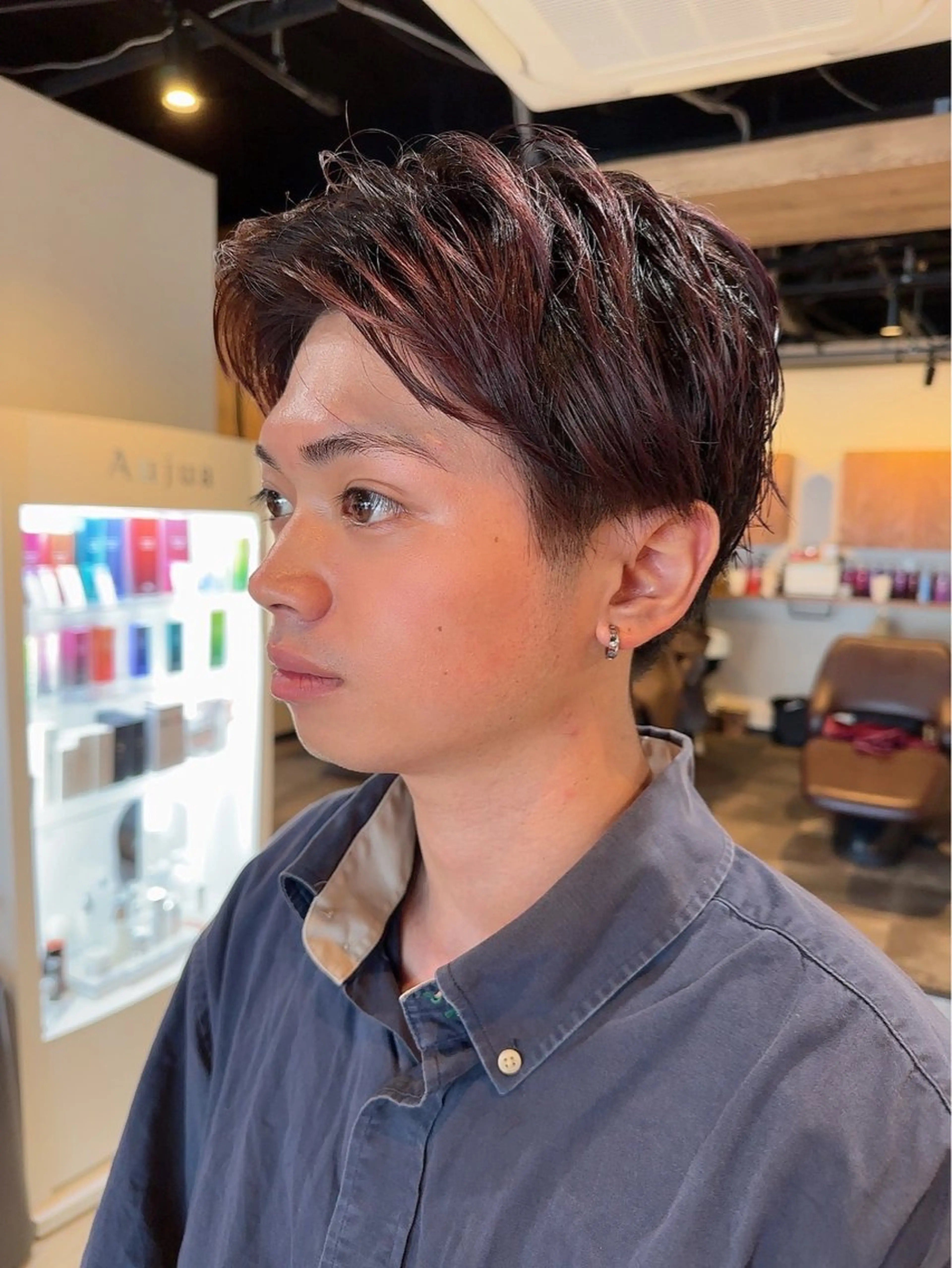 カラー メンズ カット ヘアカラー 髪質改善&ストレート ‪✂︎‬鈴木青樹のヘアスタイル