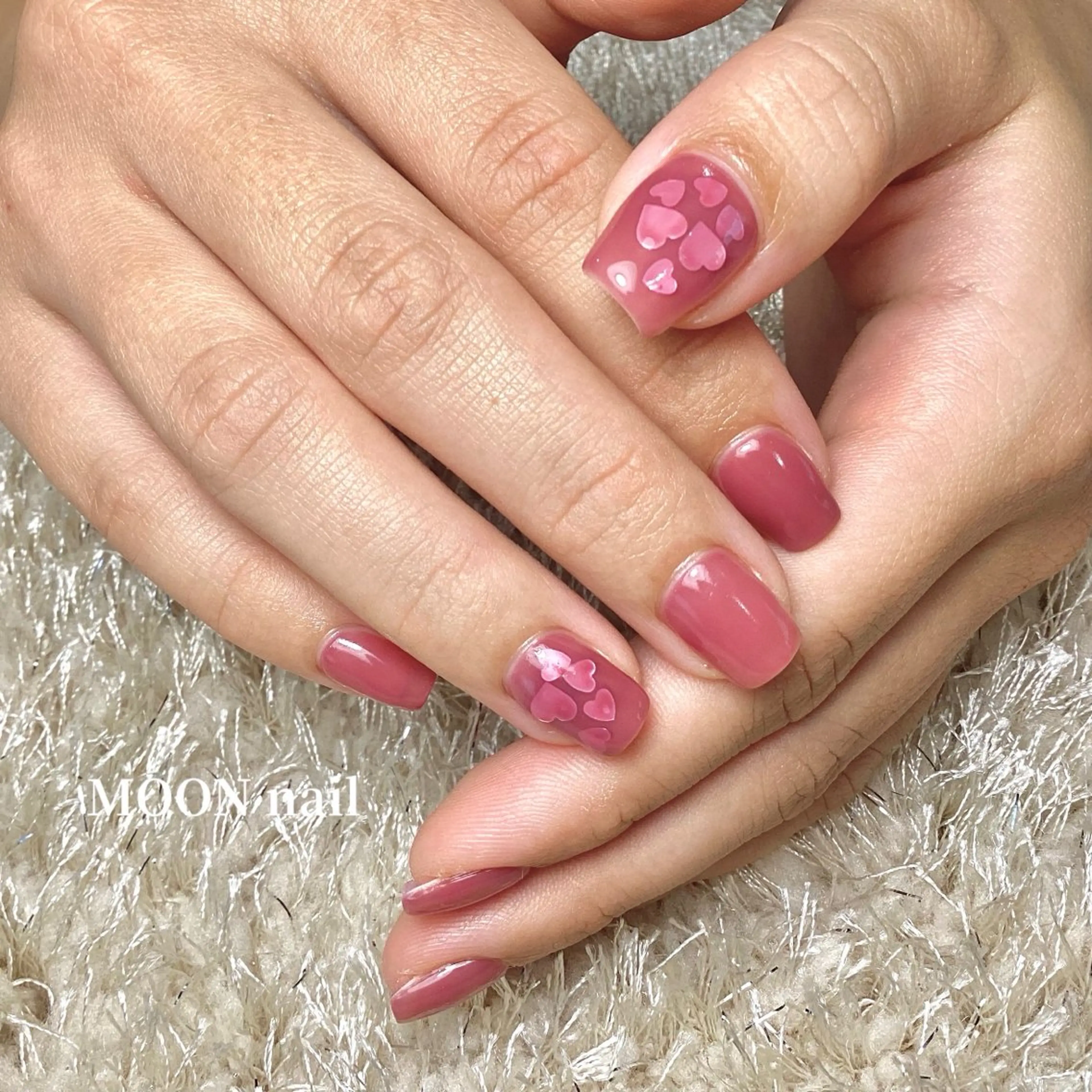 ネイル ハート ハンドネイル 浦添 MOON  nailのネイルデザイン