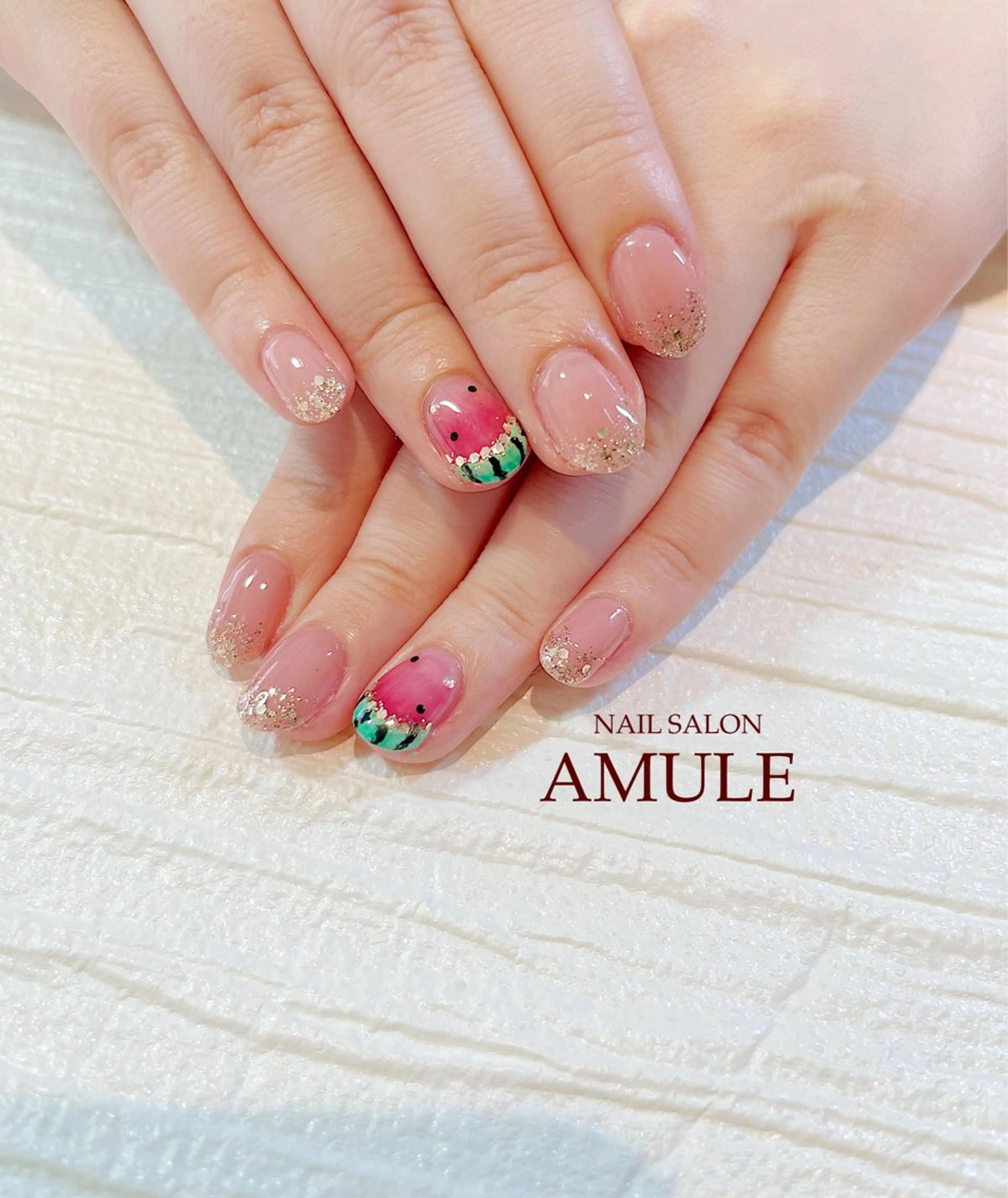 ネイル アートネイル ジェルネイル グラデーション ラメ(グリッター) ラメグラデーション ハンドネイル NAILSALON AMULEのネイルデザイン