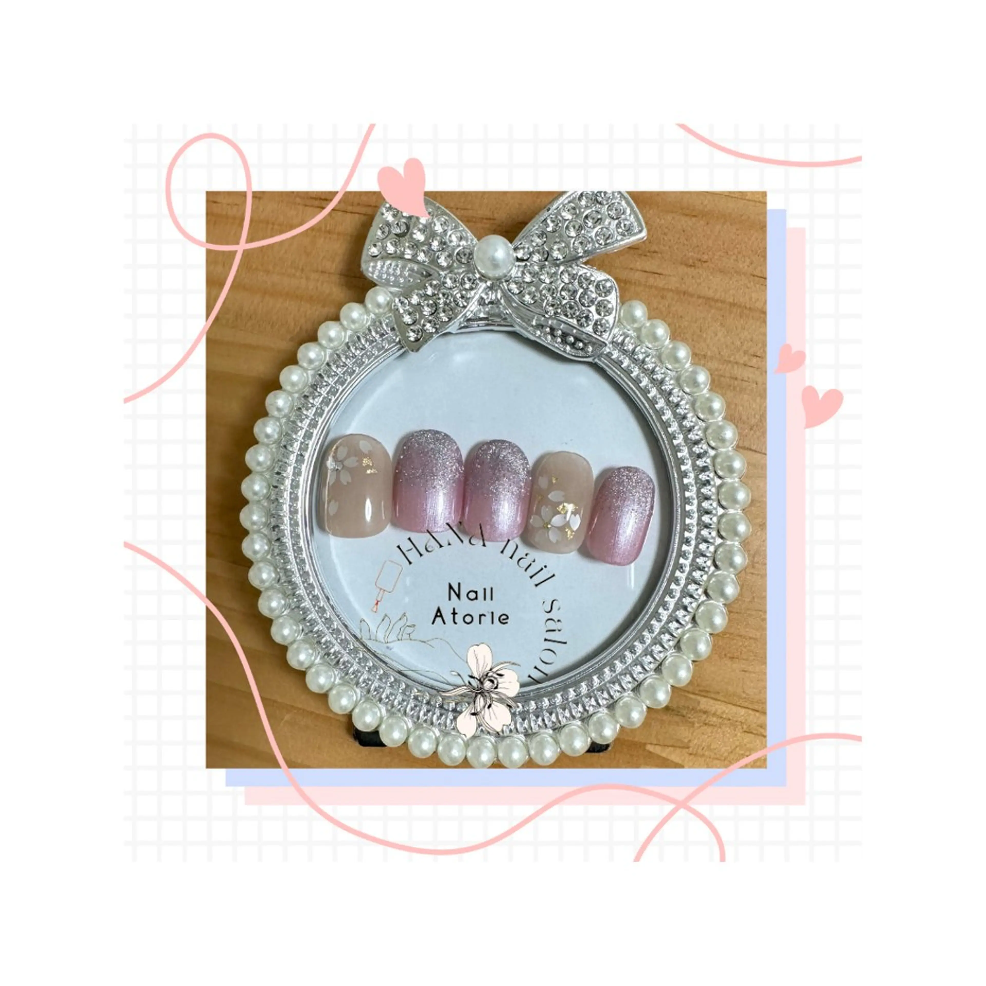 ネイル マグネットネイル 春ネイル ハンドネイル HaNA 　nail salonのネイルデザイン