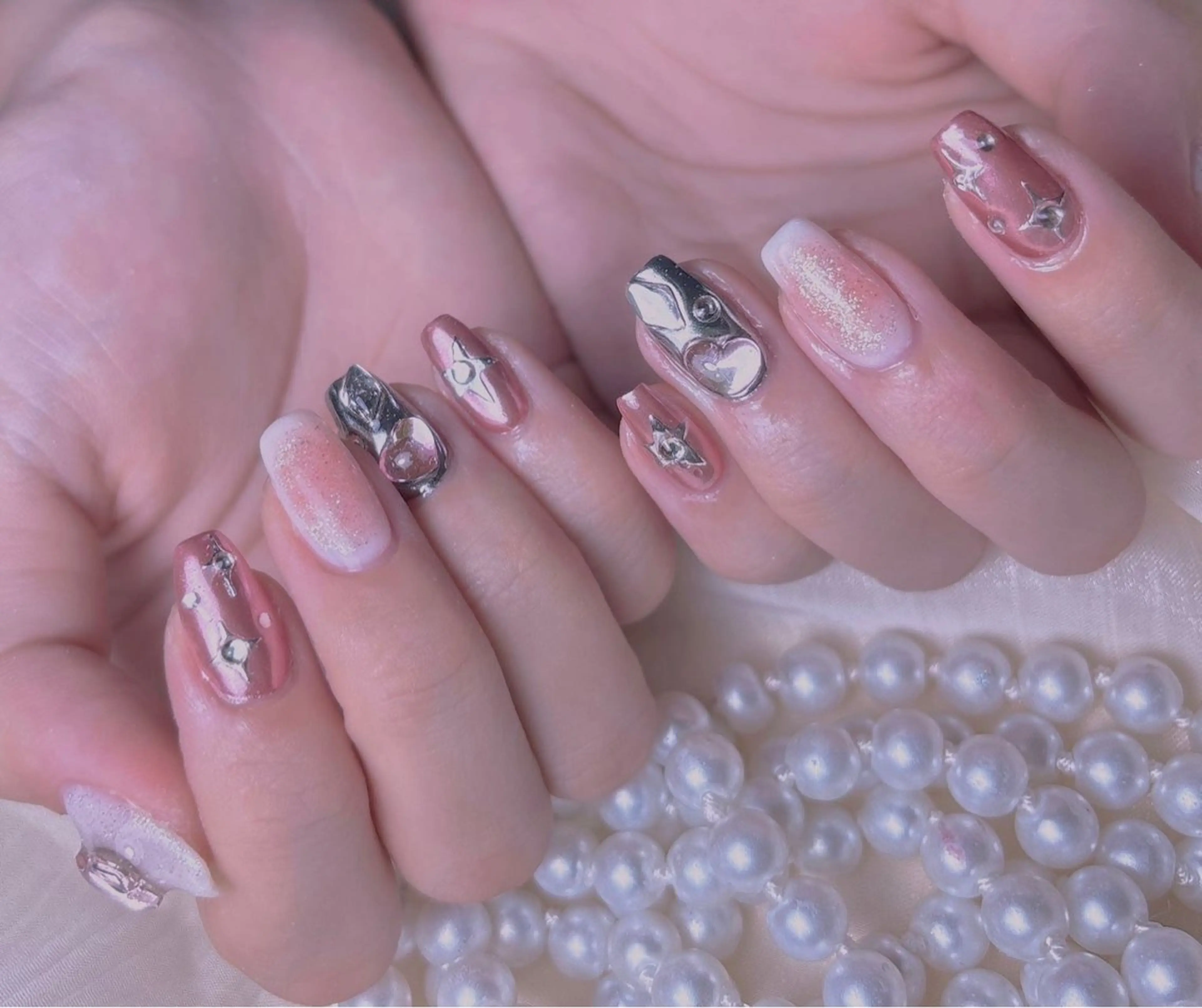 ネイル ハンドネイル M🌷nail 長さだし専門店のネイルデザイン