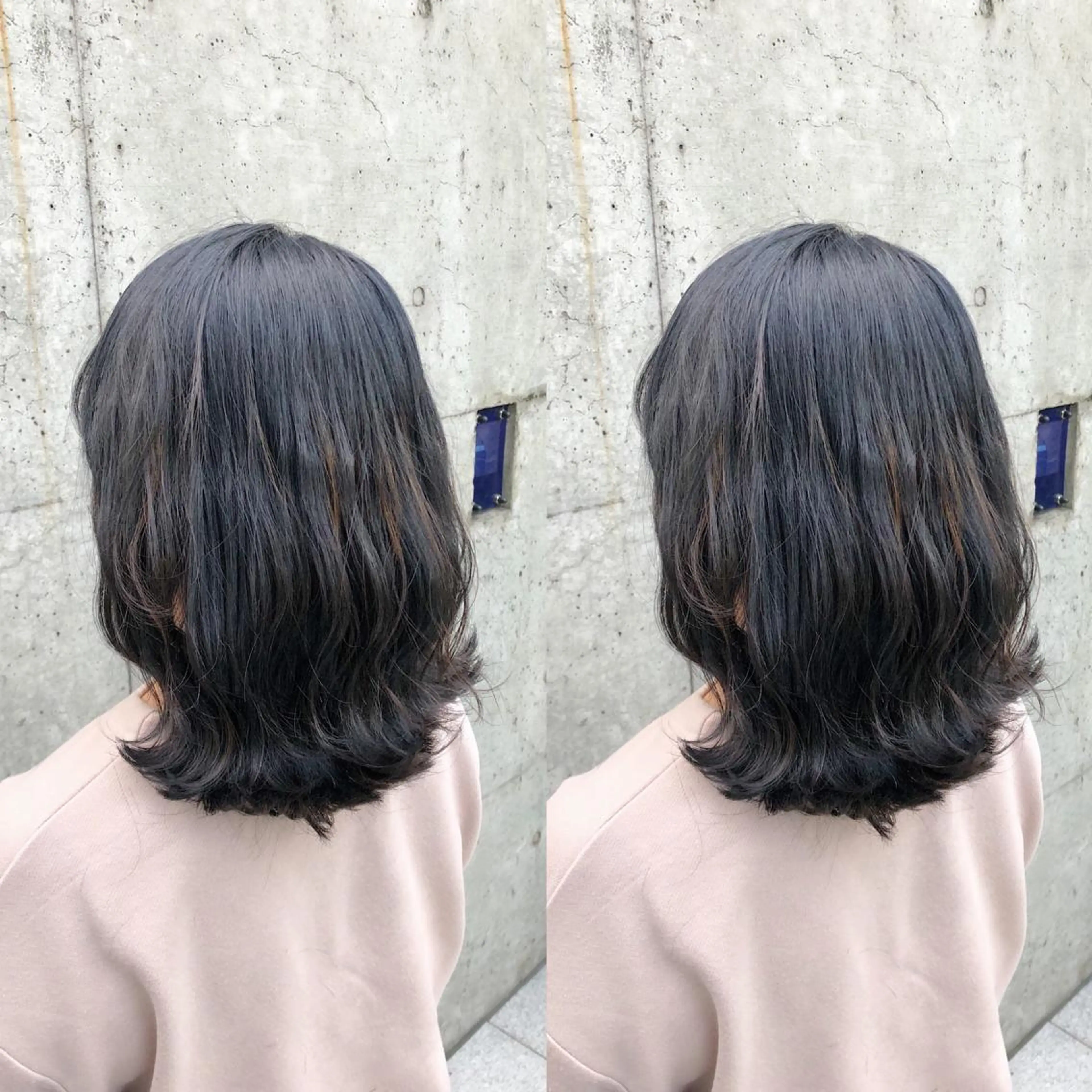 ミディアム カラー ヘアアレンジ メンズ キッズ メンズハイライト ダークグレー ハイライトカラー ネイビーカラー ハイライト カット ヘアカラー トリートメント 💟Chloe原宿店 🩶ハイトーンのヘアスタイル