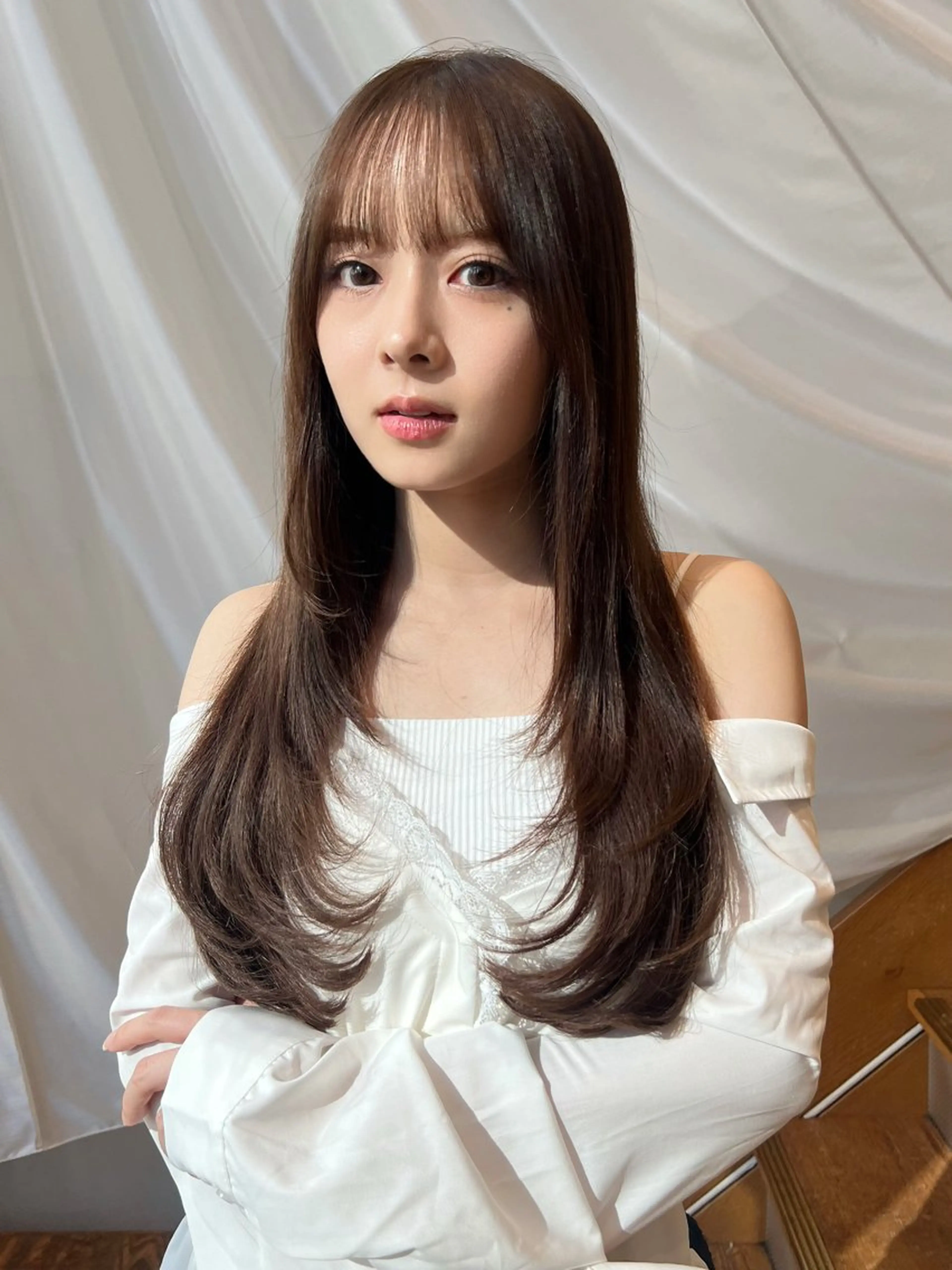 ミディアム カラー レイヤーカット ヘアカラー 望月威吹/表参道/レ イヤー/似合わせのヘアスタイル