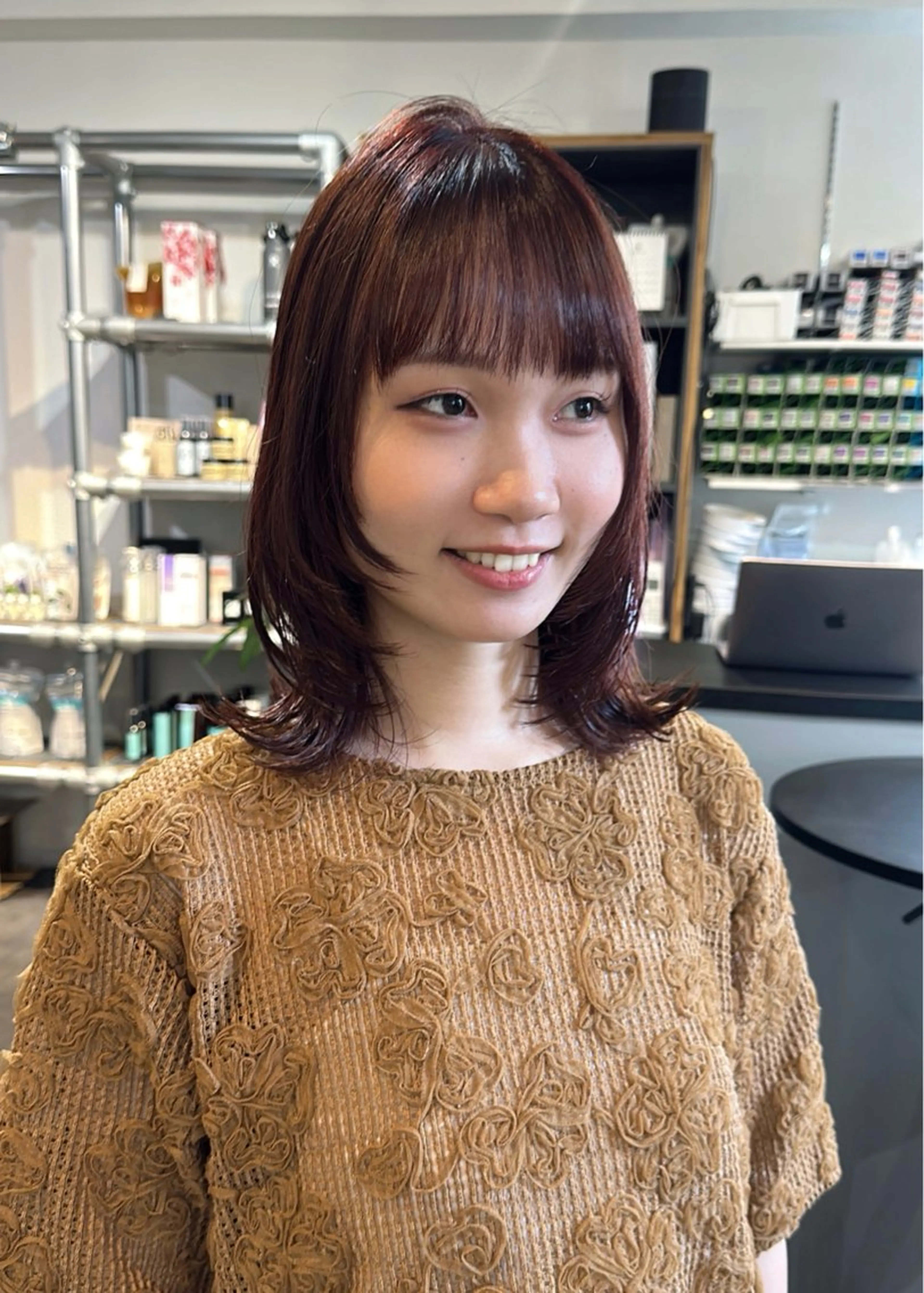 ミディアム カラー カット ヘアカラー レイヤー/ハイトーン WAKANAのヘアスタイル