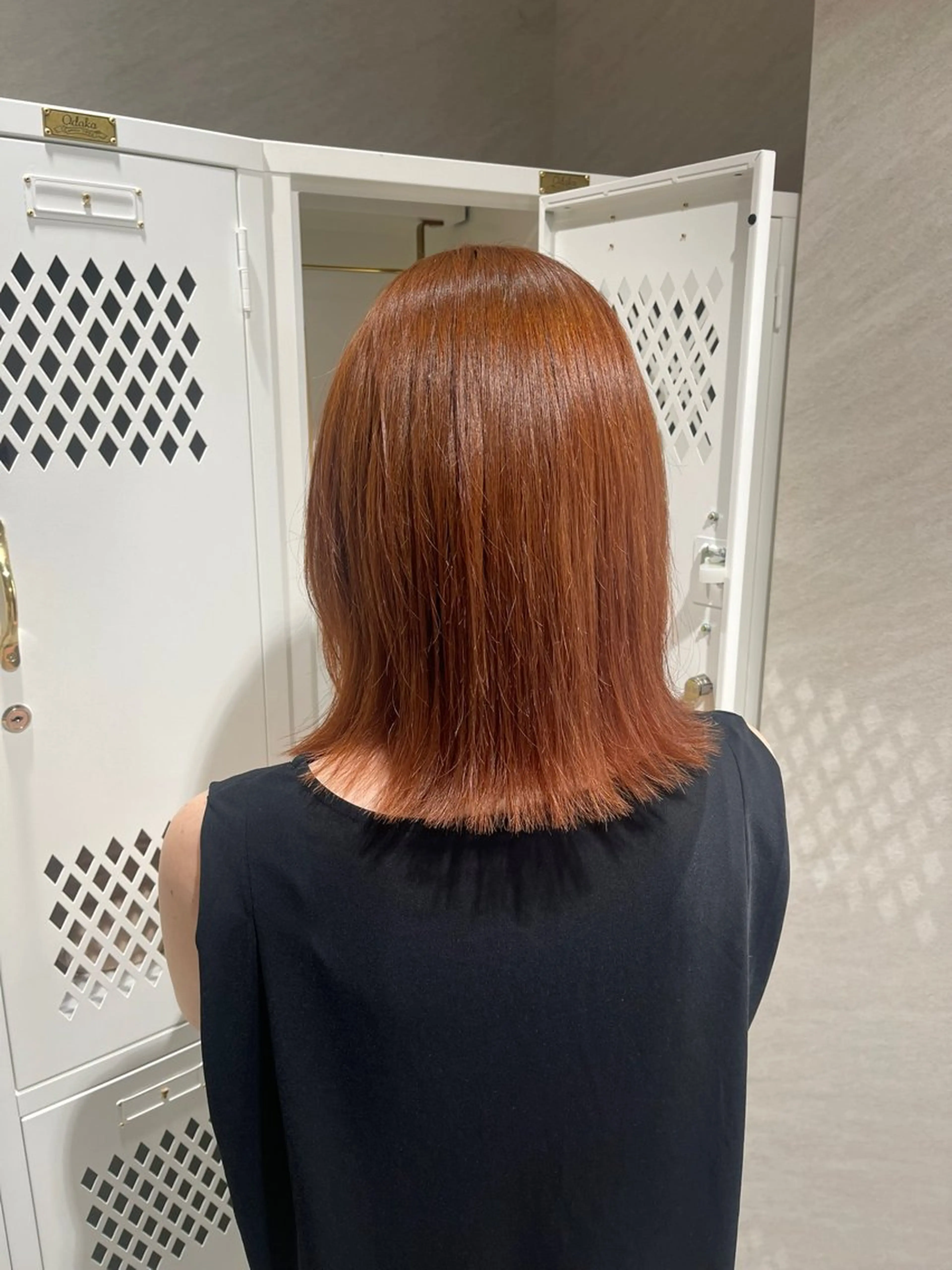 ミディアム カラー ブラウンカラー オレンジ オレンジブラウン ヘアカラー トリートメント ヘアセット 🩵ボブ/レイヤー /髪質改善🩵のヘアスタイル