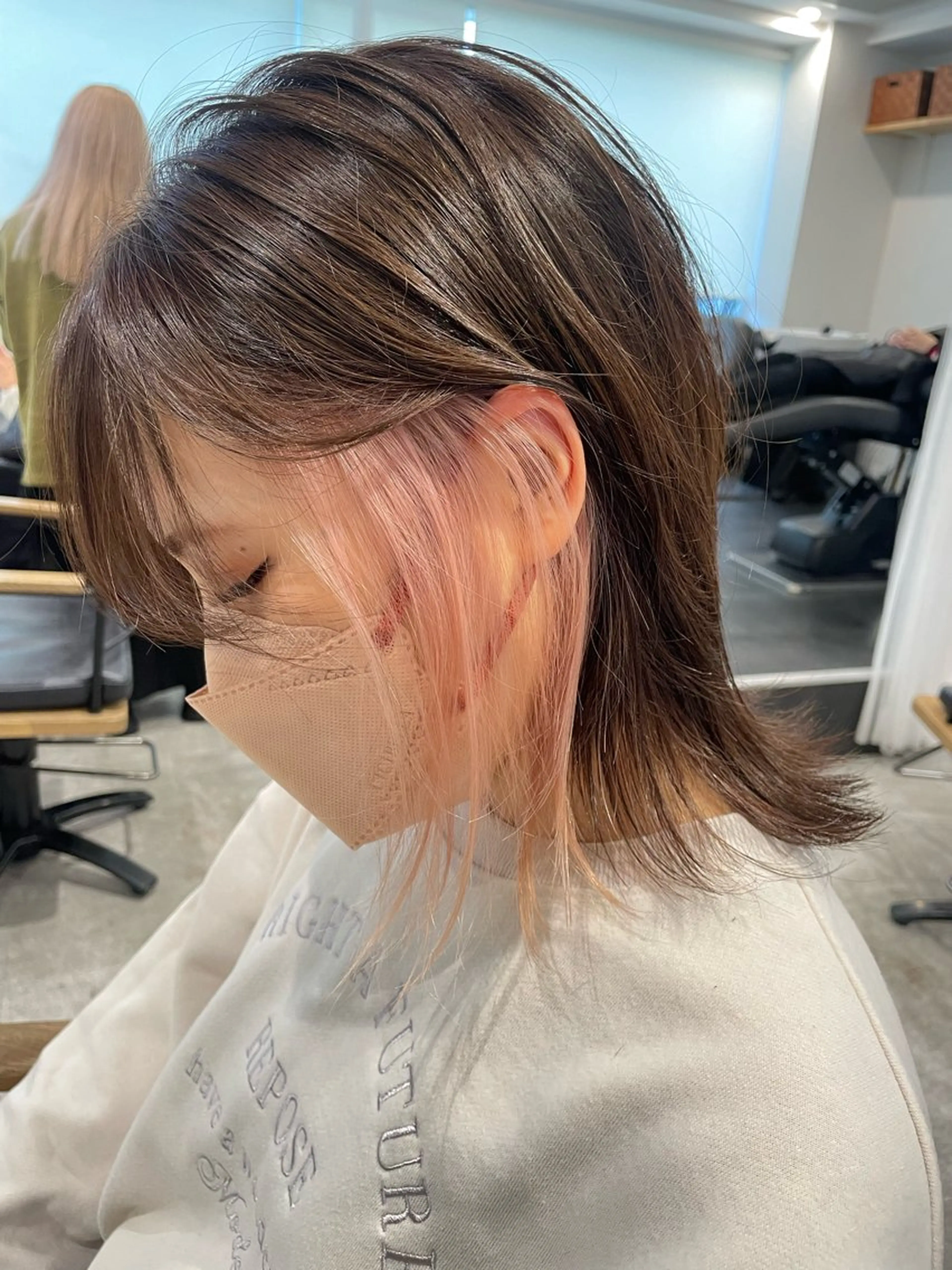 ミディアム カラー ブリーチ 京都美容師 塩のヘアスタイル