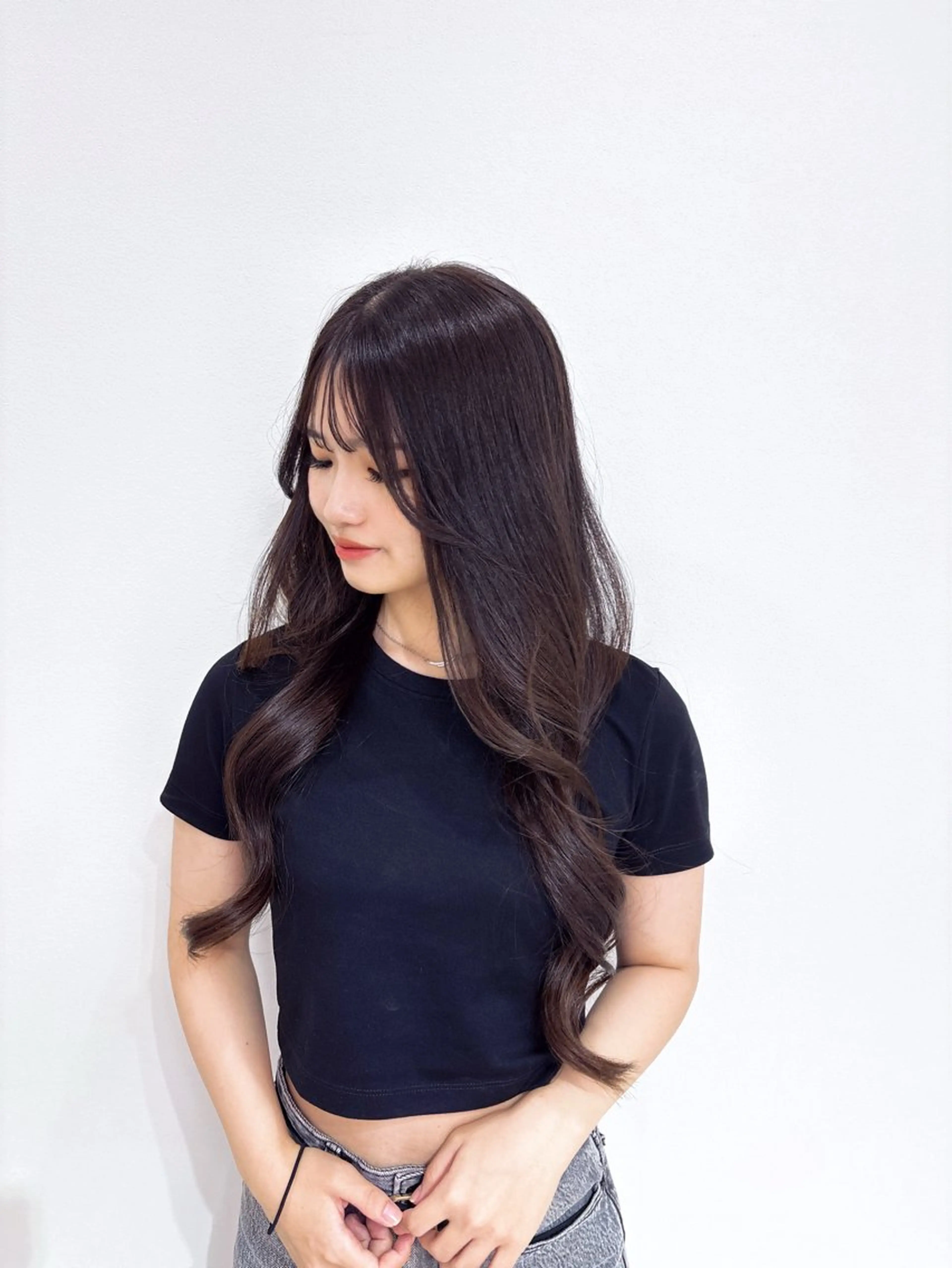 ロング カラー CHAiL.Yuzu 艶カラー韓国エクステのヘアスタイル