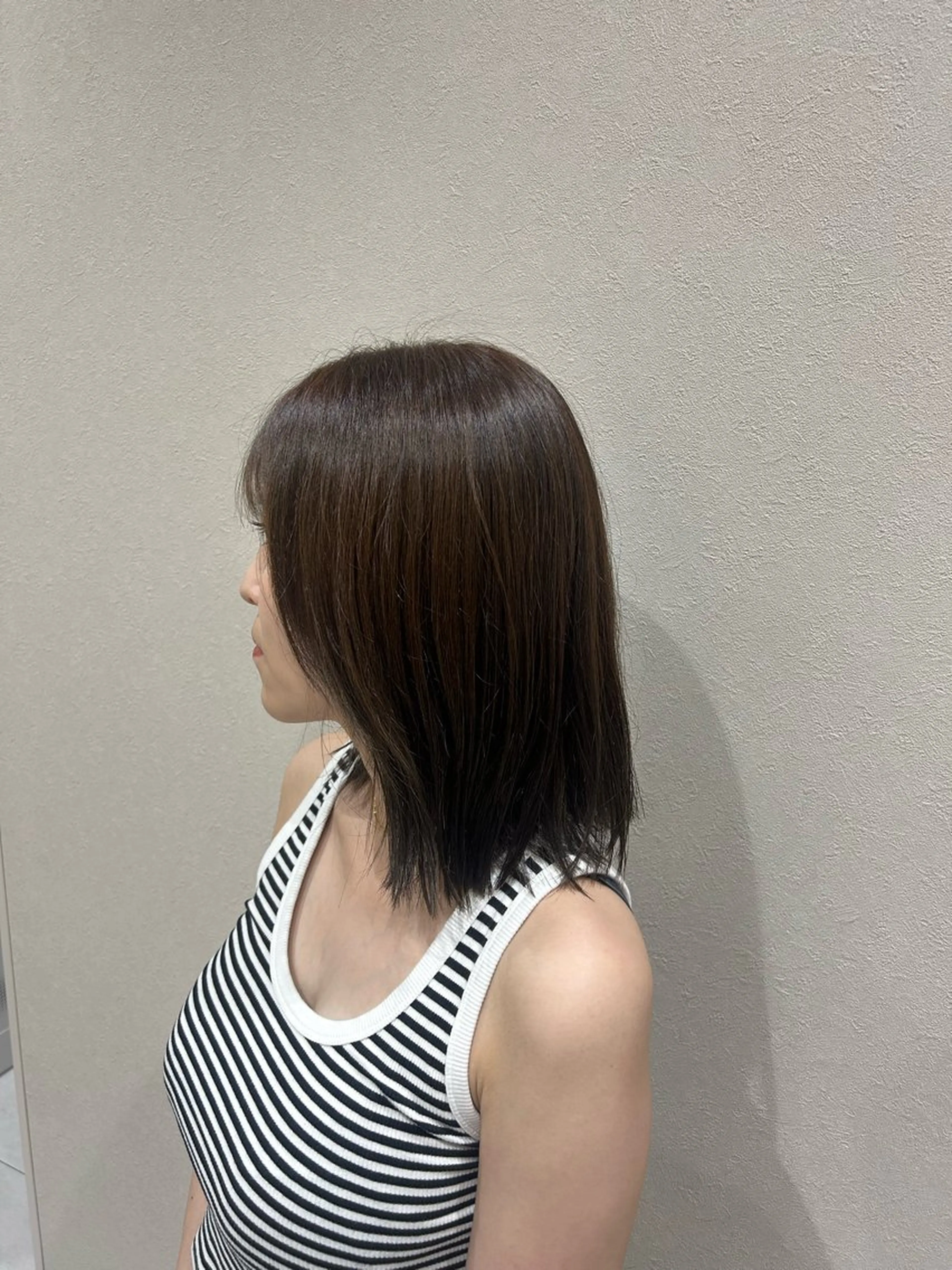 ミディアム カラー 暖色カラー/ブリーチ カラー/本間陽南のヘアスタイル