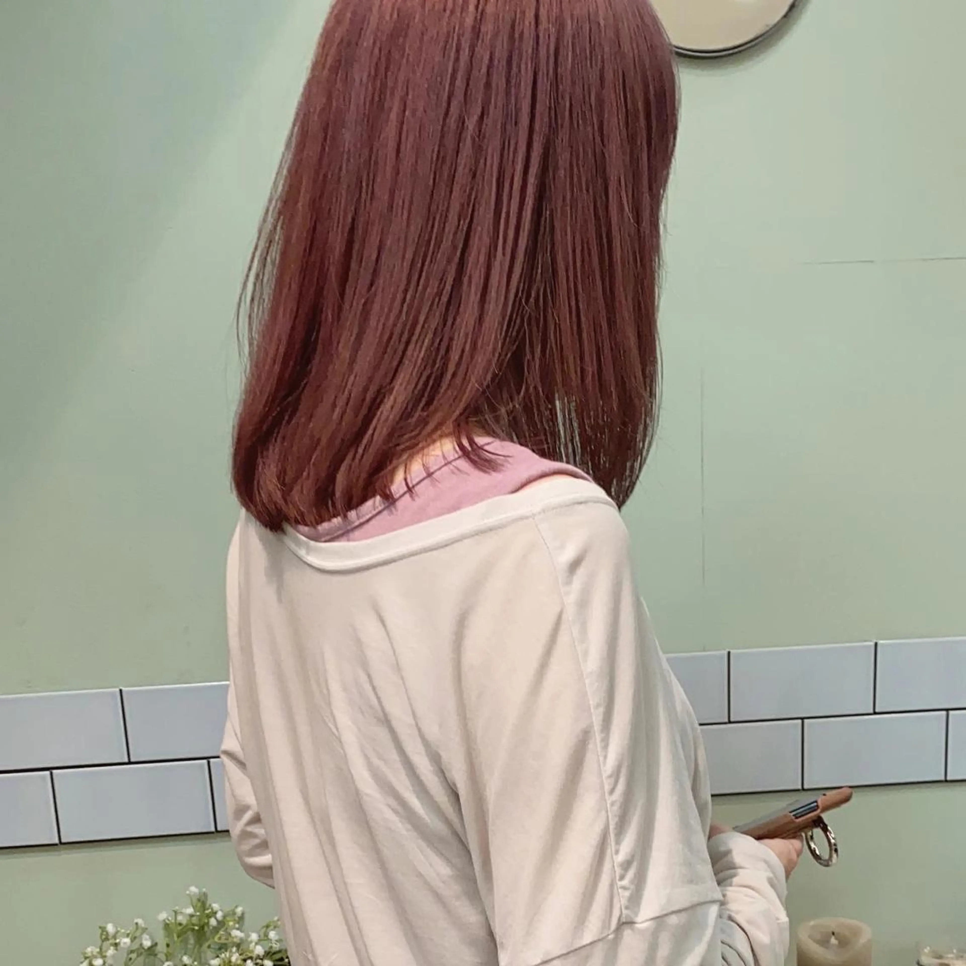 ミディアム カラー カット ヘアカラー トリートメント 髪質改善ｶﾗｰ ｹｱﾌﾞﾘｰﾁ/ﾀﾑのヘアスタイル