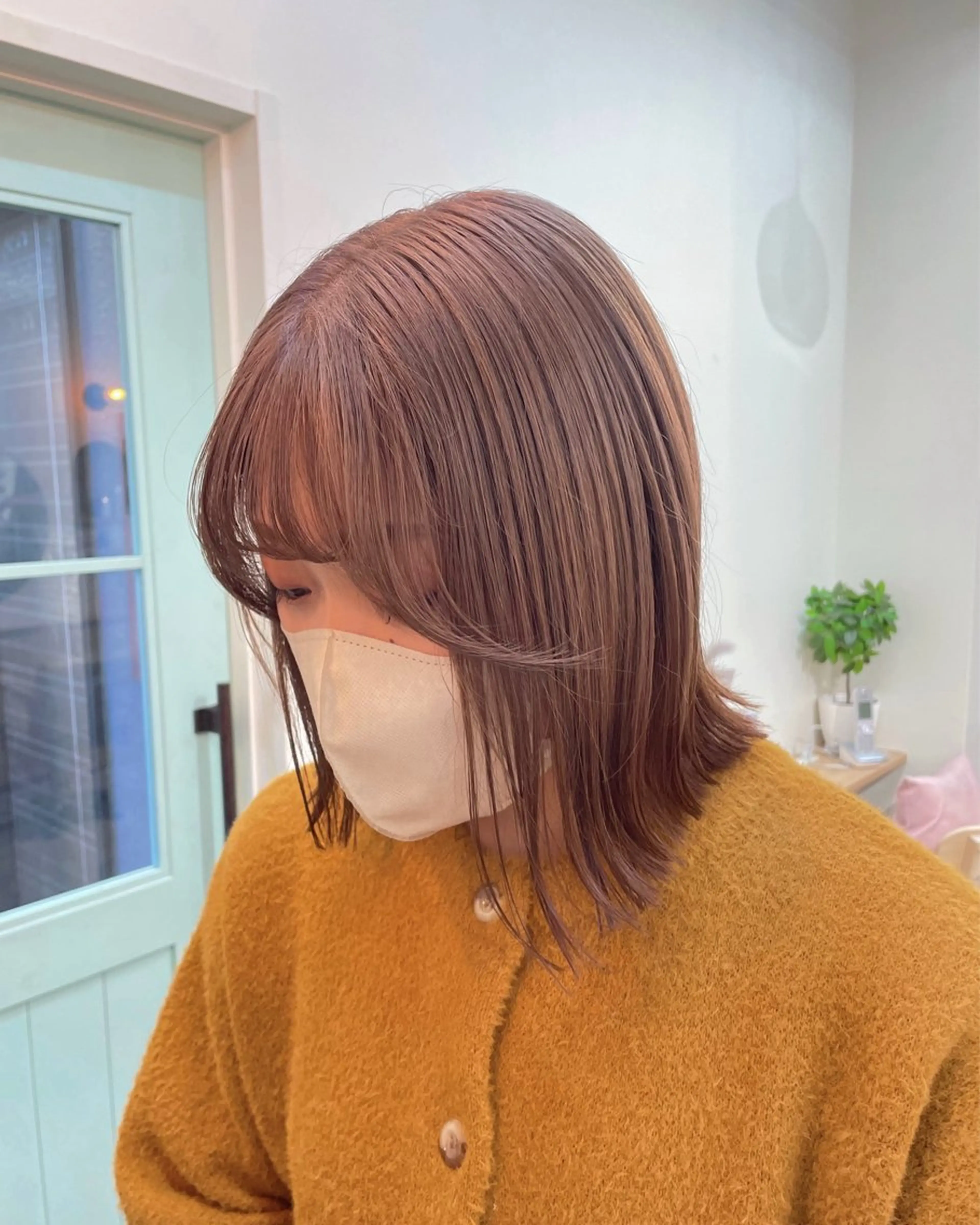ミディアム カラー ヘアカラー 韓国レイヤー　船橋 徒歩5分/小川友美のヘアスタイル