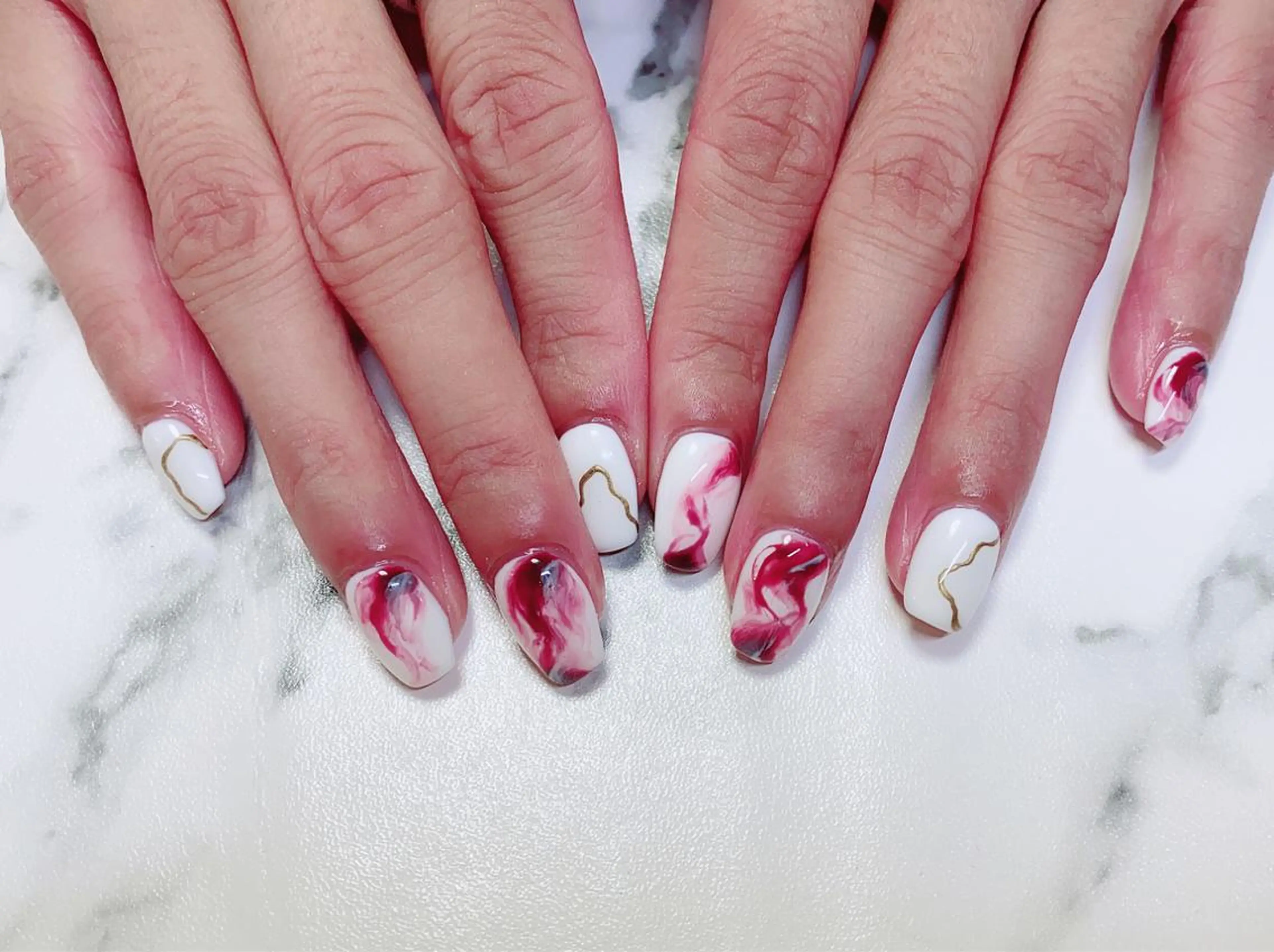 ロング カラー ネイル Q Free nailsのネイルデザイン