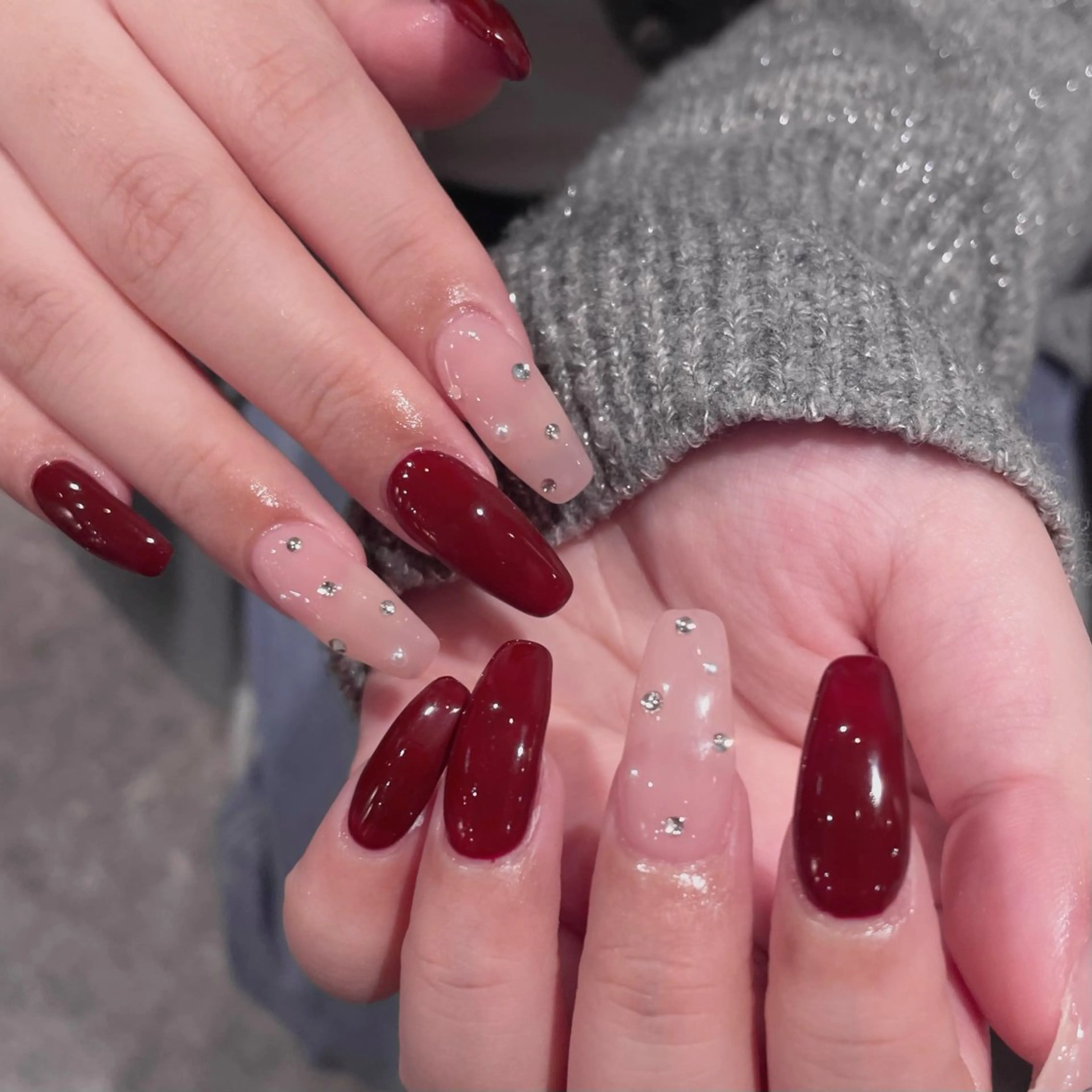 ネイル ボルドー ハンドネイル OAK中目黒 ネイリスト Nicoのネイルデザイン